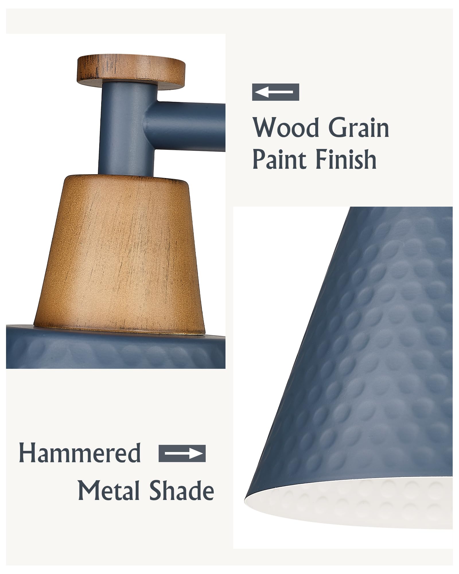 Femila Vintage Bathroom Light Fixtures, 45.3'' Bathroom Lighting Fixtures Over Mirror, 6 Light Bathroom Vanity Light, Blue Finis