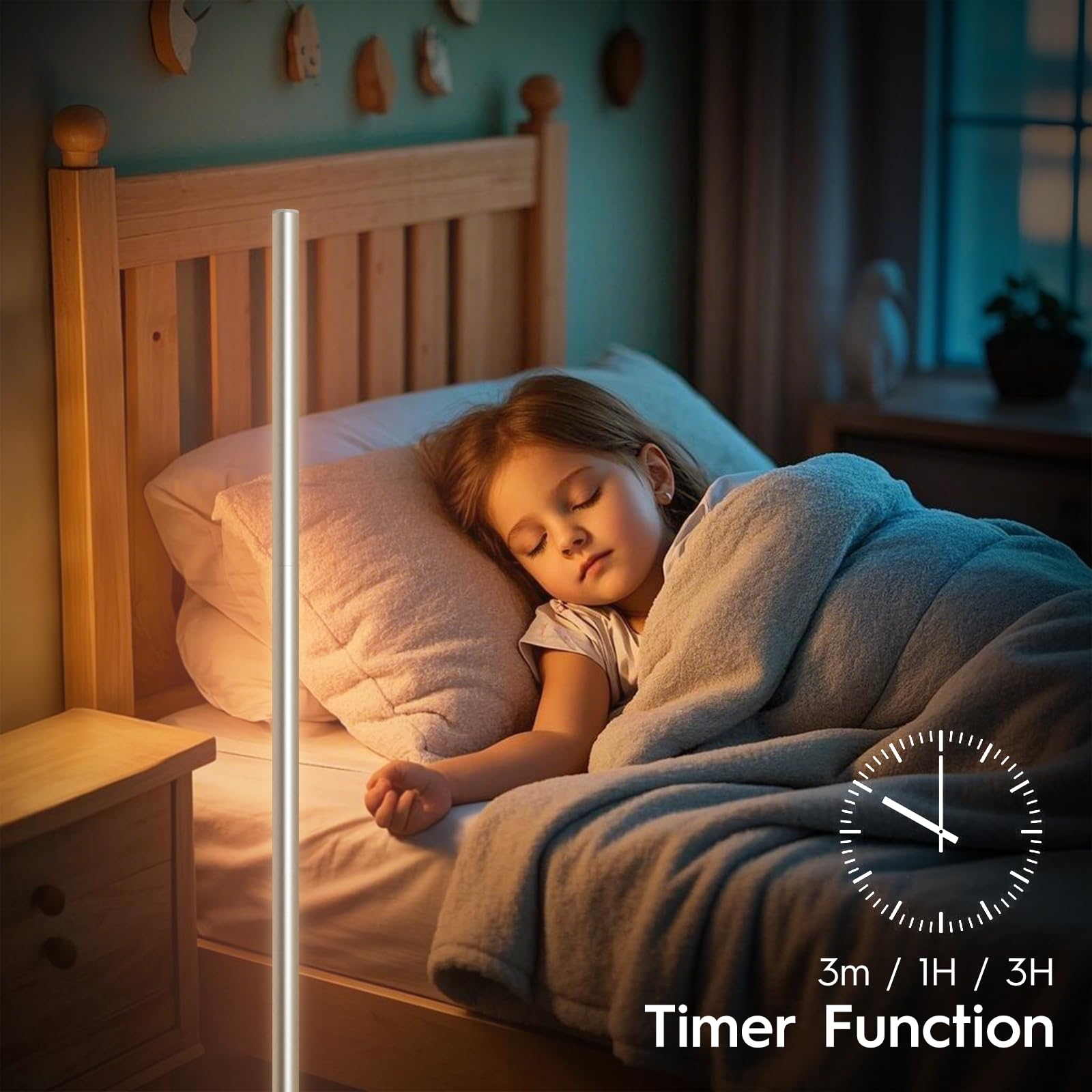 Led Corner Floor Lamp For Living Room, Minimalist Light With Remote Control, Stepless Adjustable 2700K-6500K Colors & Brightness