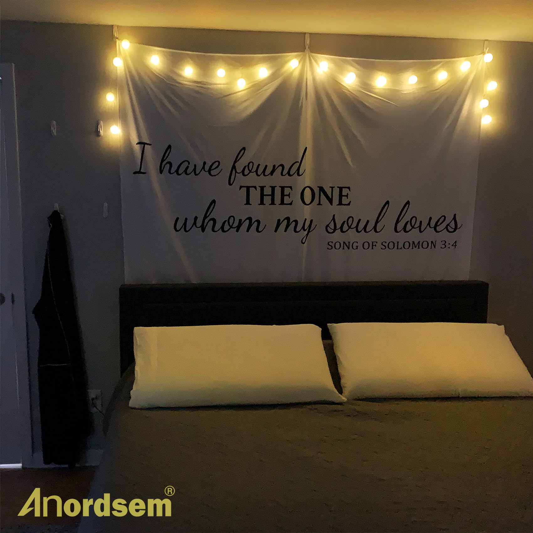 Anordsem Cotton Lights - White Battery Operated Ball String Light For Bedroom Decor, 2 Pack