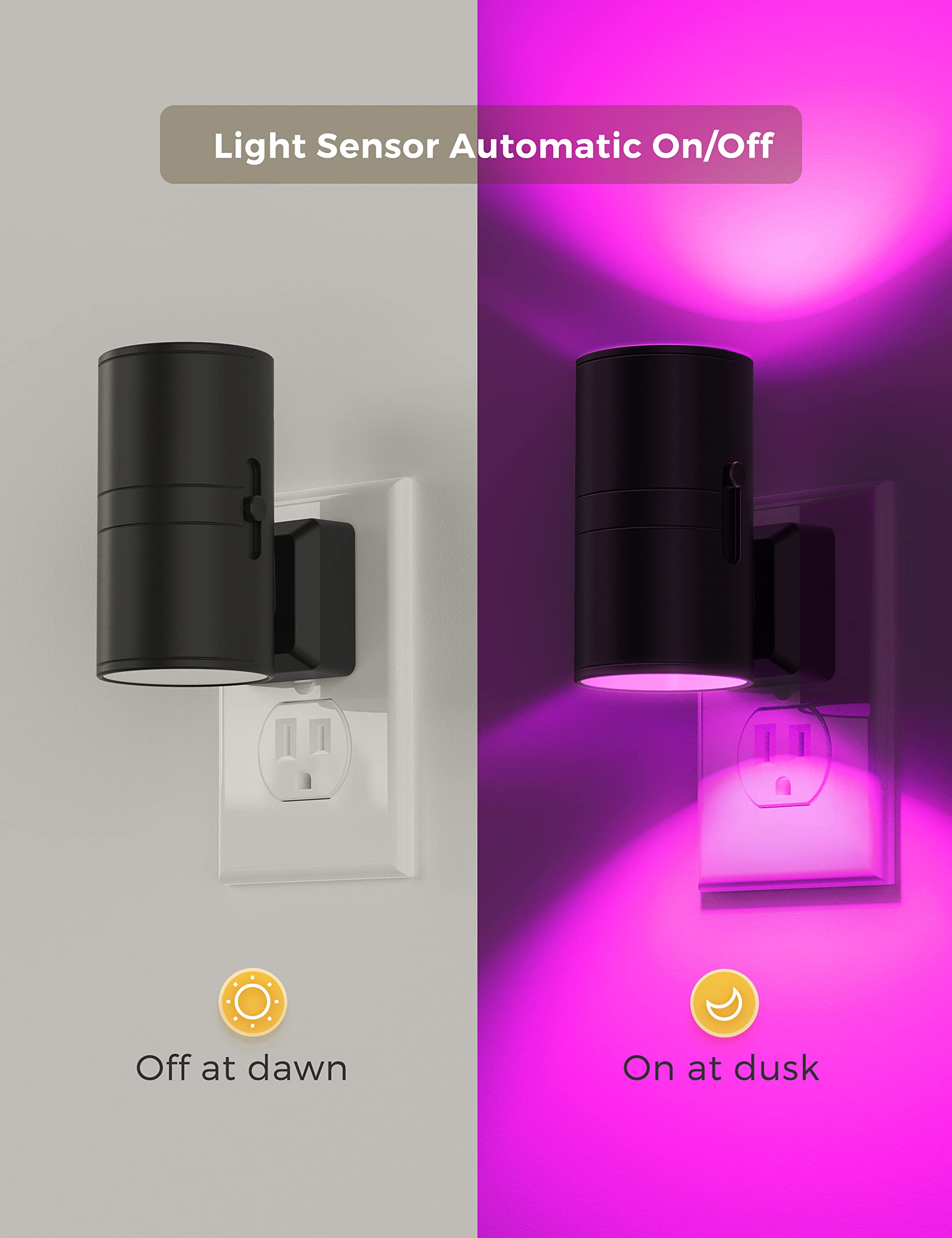 L Lohas Led Night Light, Night Lights Plug Into Wall, Color Changing Nightlight Rgb With Light Sensor, Home Decor For Kids Gifts