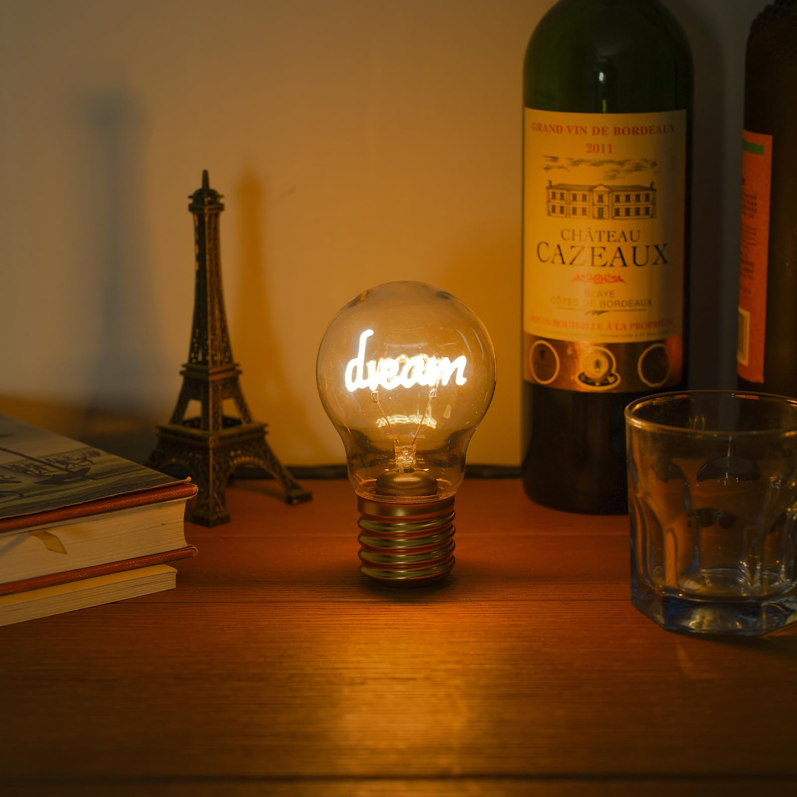 Fengrun Dream Cordless Light Bulb Battery Operated, Led Small Table Lamp Rechargeable Light Bulb Decor Bulb for Home Decor Livin