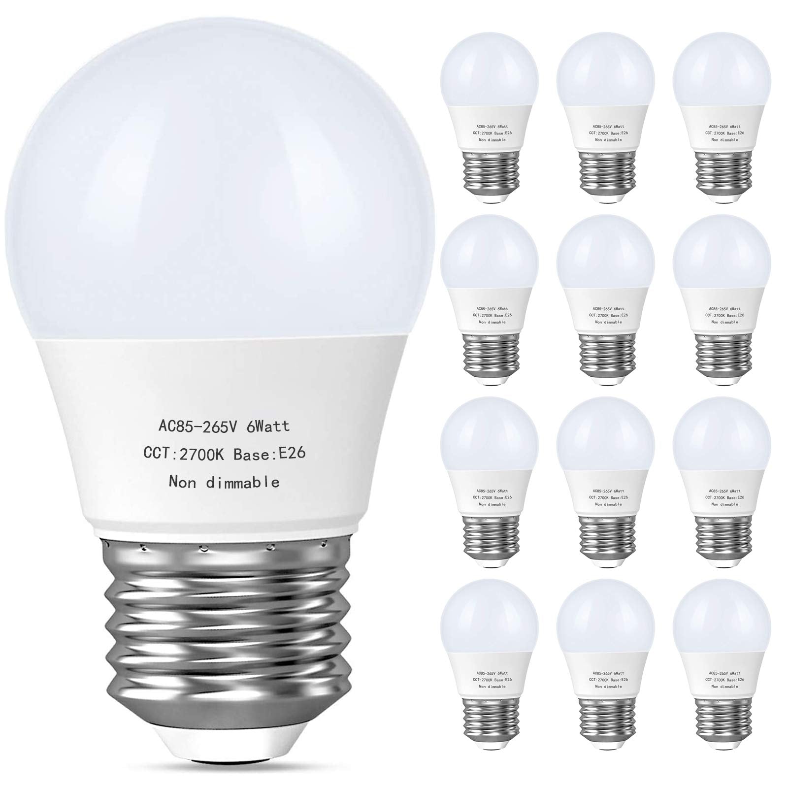Gosche 60 Watt Light Bulb Equivalent, A15 Led Ceiling Fan Light Bulbs, 550 Lm, E26 Led Bulbs, Small For Refrigerator Bulb, Bedro