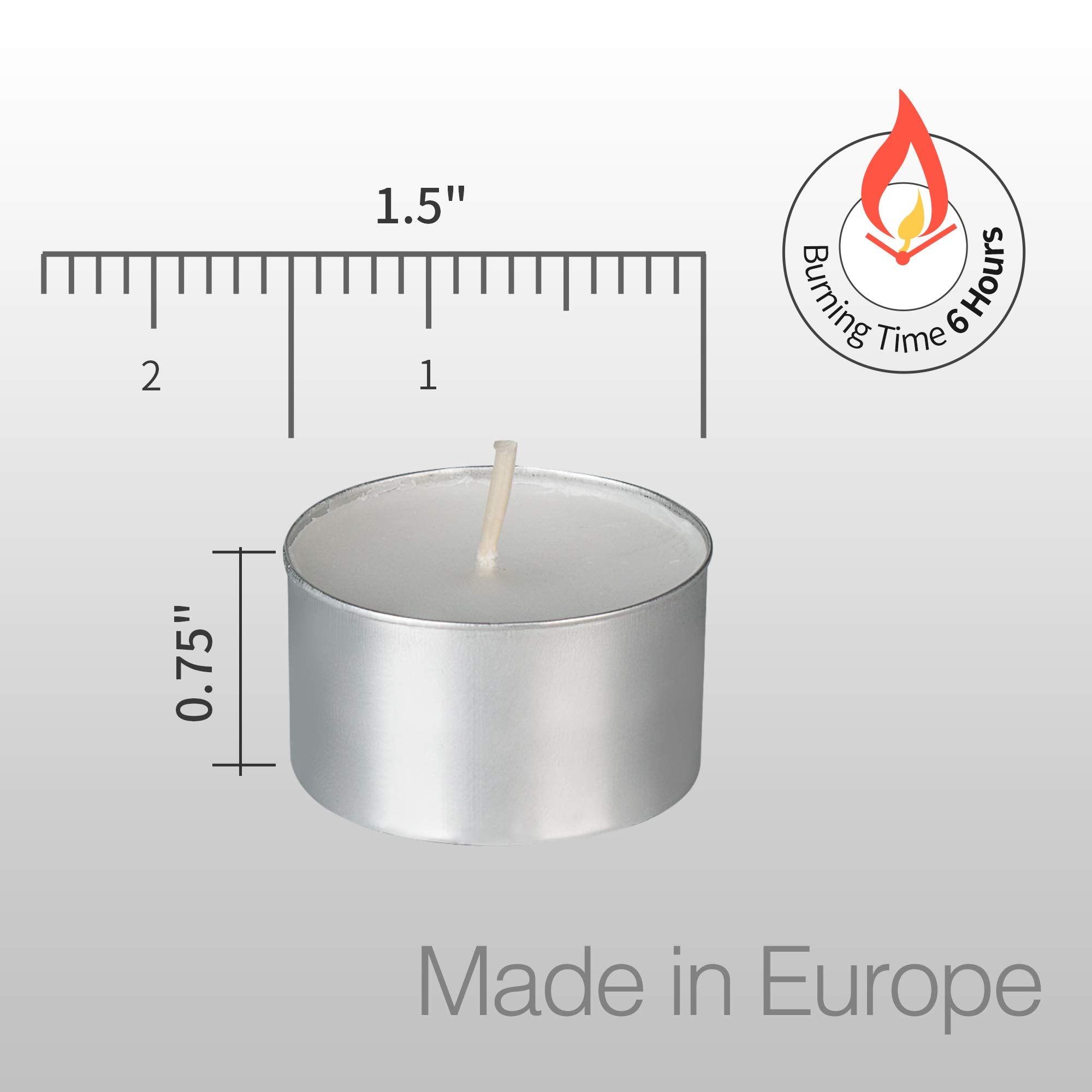Home Lights Unscented White Tealight Candles - 100 Pack, Paraffin Wax, 6-7 Hour Burn Time, Perfect for Weddings & Home Decor