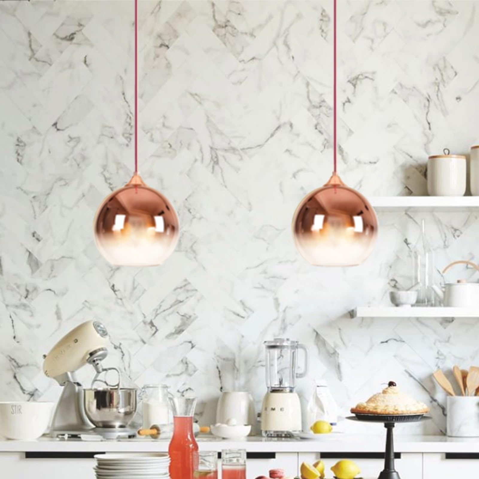 Modern Battery Operated Pendant Light,Battery Ceiling Light with Rechargeable Bulbs Remote Control 9 Colors Modes Dimmable Kitch