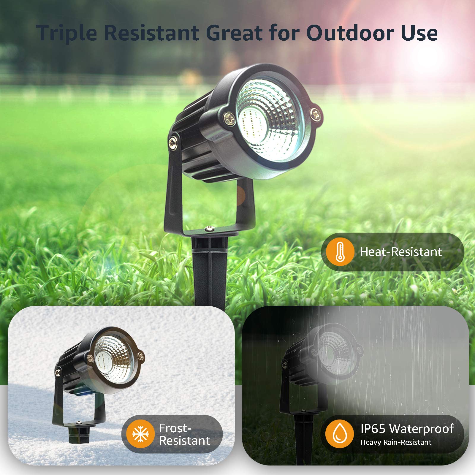 S SMIFUL Halloween Spot Lights Outdoor, RGB, 5W, Waterproof, 6 FT Cord, 6 Lights, Model RGB1