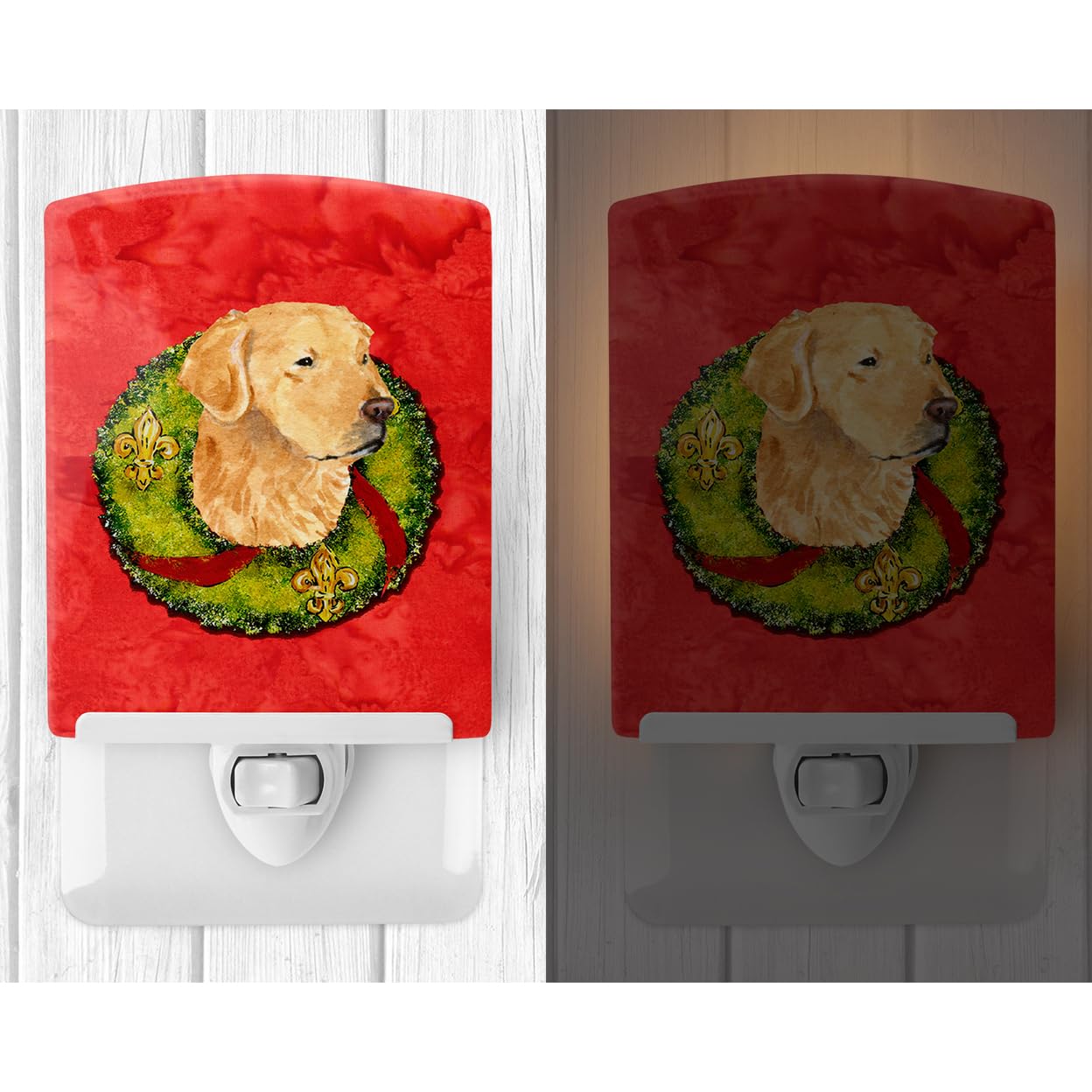 Carolines Treasures Ceramic Night Light Golden Retriever 6x4x3in, Model SS4166CNL, UL-Certified, Ideal for Bedroom, Bathroom, Nursery
