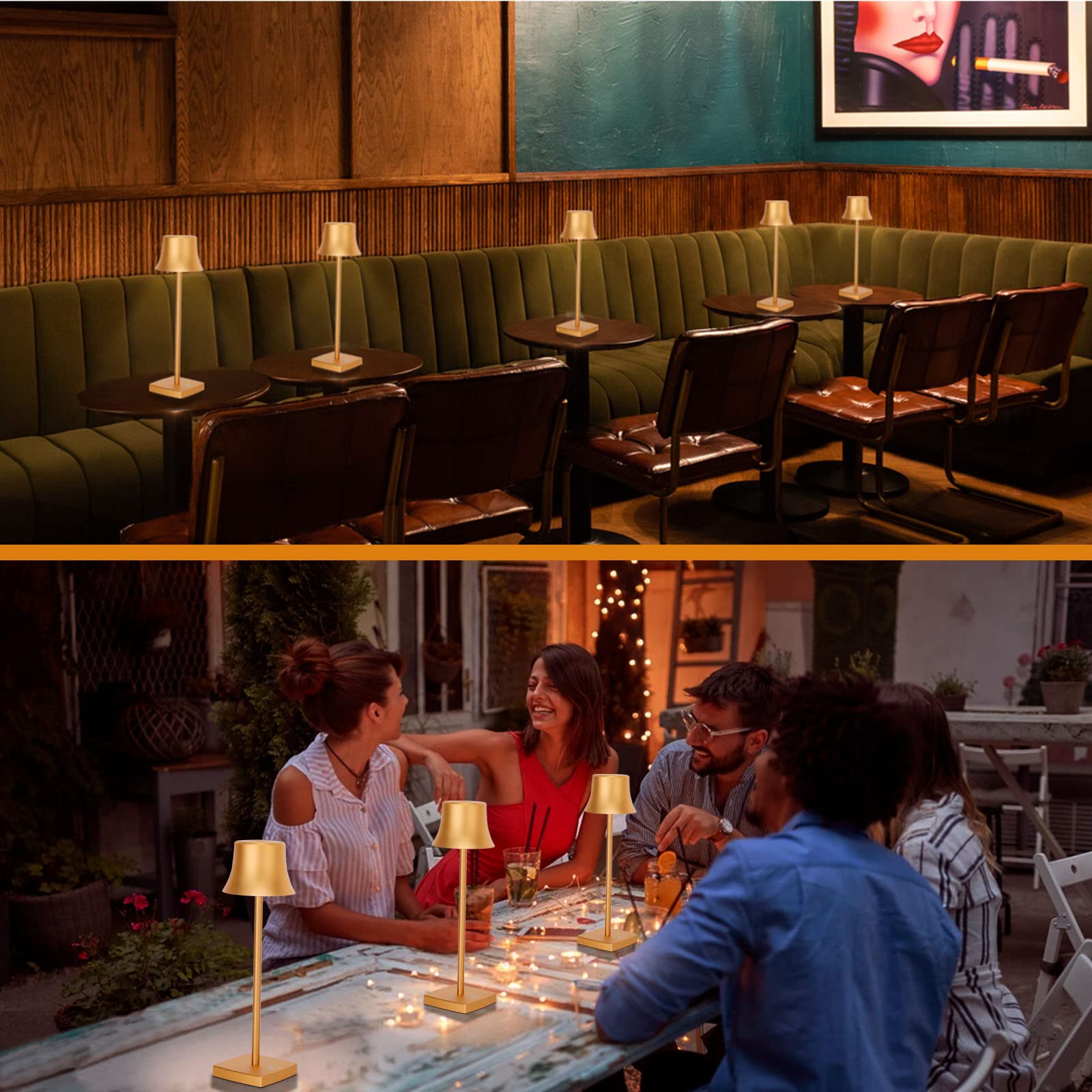 Shangcai Led Desk Lamp Cordless Table Light, Rechargeable Battery Powered 3 Levels Brightness Dimmable For Outdoor Modern Restau