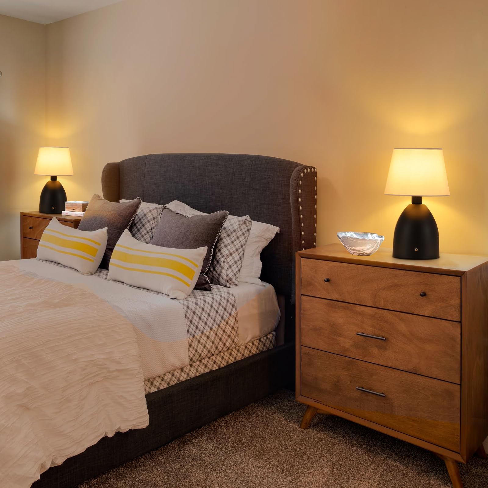 Ggoying Cordless Table Lamp Set Of 2, Small Rechargeable Desk Lamp, 4-Level Brightness Bedside Nightstand Lamps For Bedroom, Kid