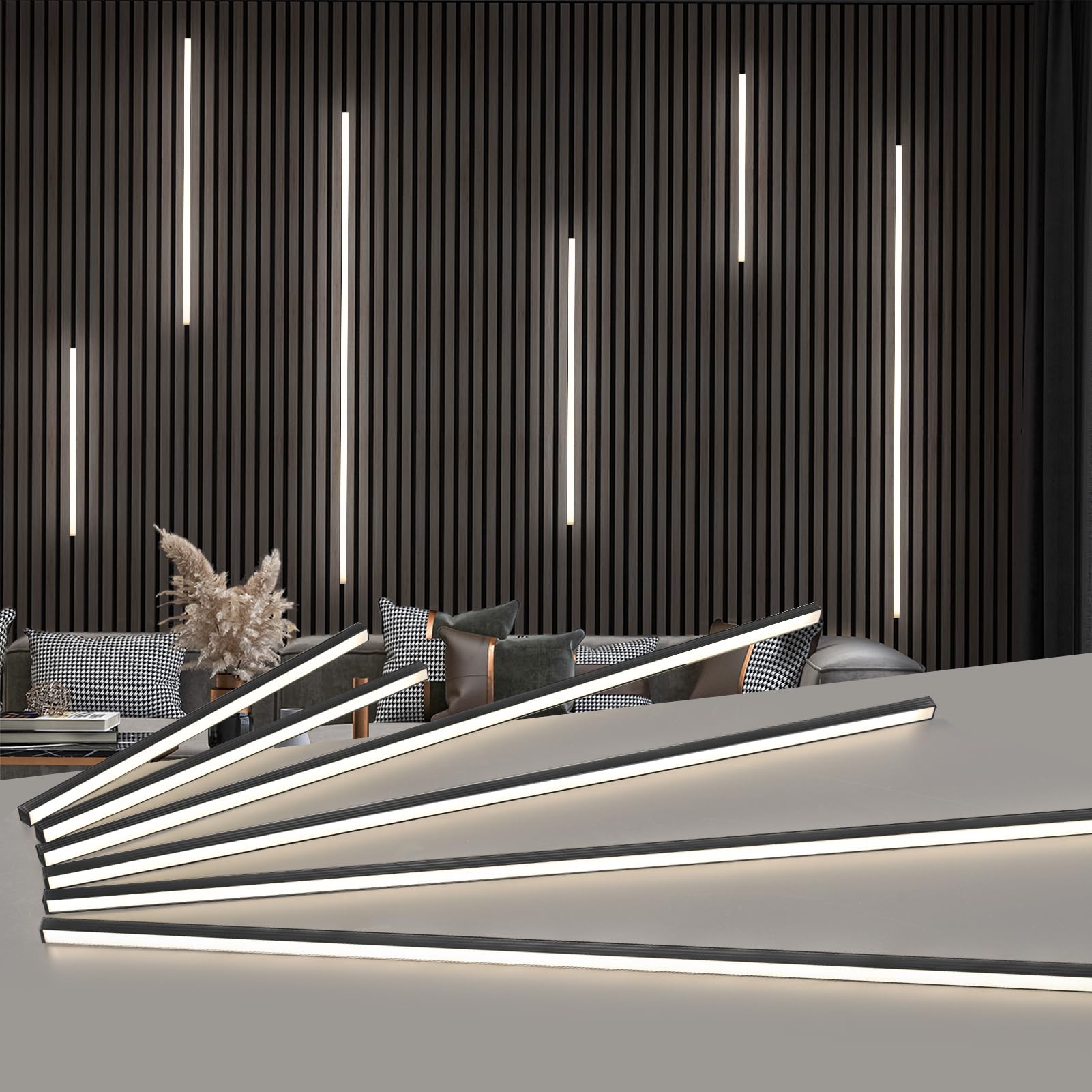 Art3D Led Recessed Lighting Kit - 6Pcs Self-Adhesive White Led Light With Smart Switch  3000K Touching Switch Light For Wood Slat Wall Panels  Headboards  Stairs  Under Cabinet  Home Decor