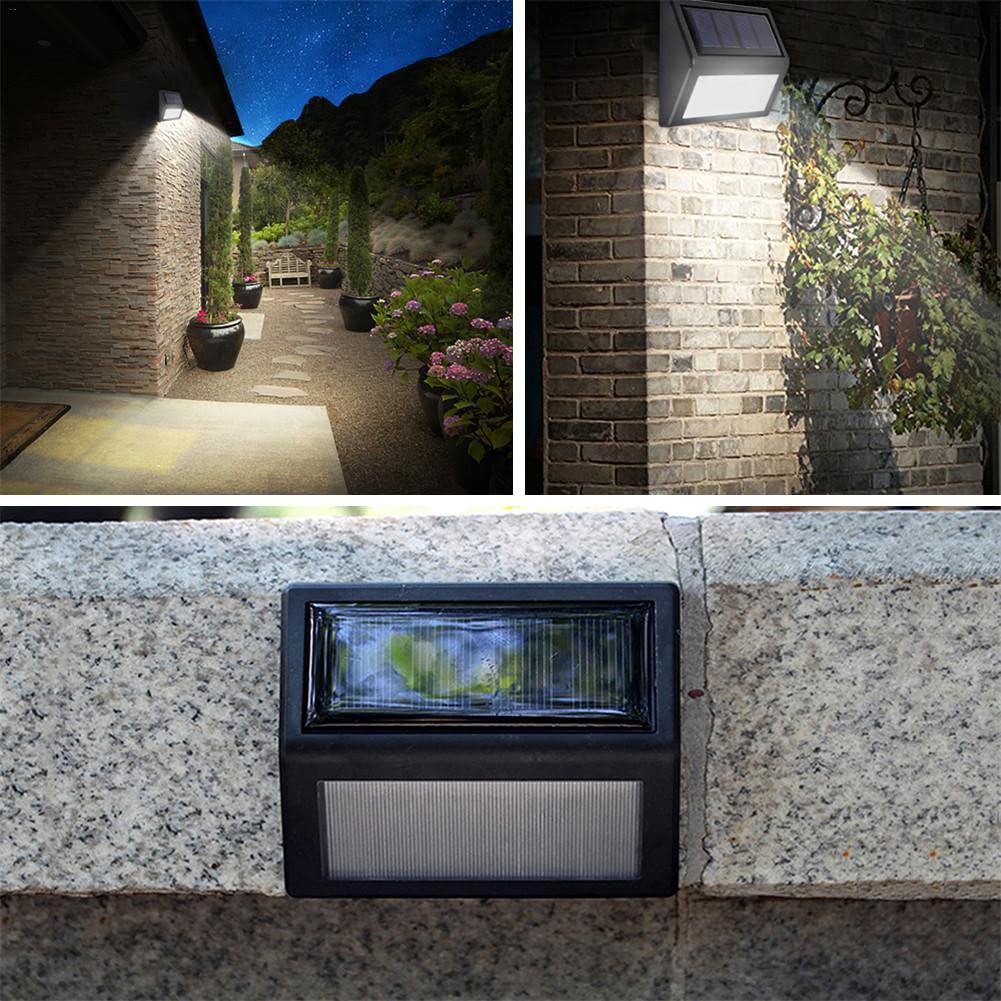Follateas Solar Powered Deck Step Lights, Waterproof 4-Pack, Warm White, Ideal For Patio, Garden, Driveway, And Outdoor Lighting