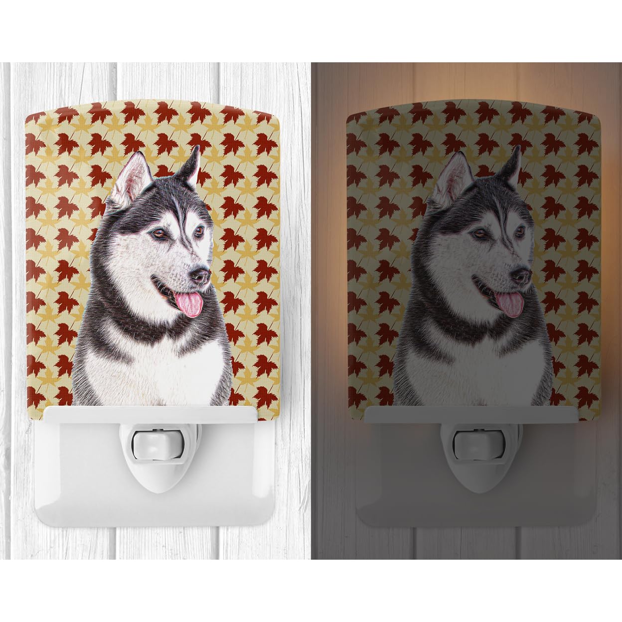 Carolines Treasures Ceramic Night Light, Alaskan Malamute, 6x4x3in, Multicolor, Model KJ1203CNL, UL-Certified for Bedroom, Bathroom