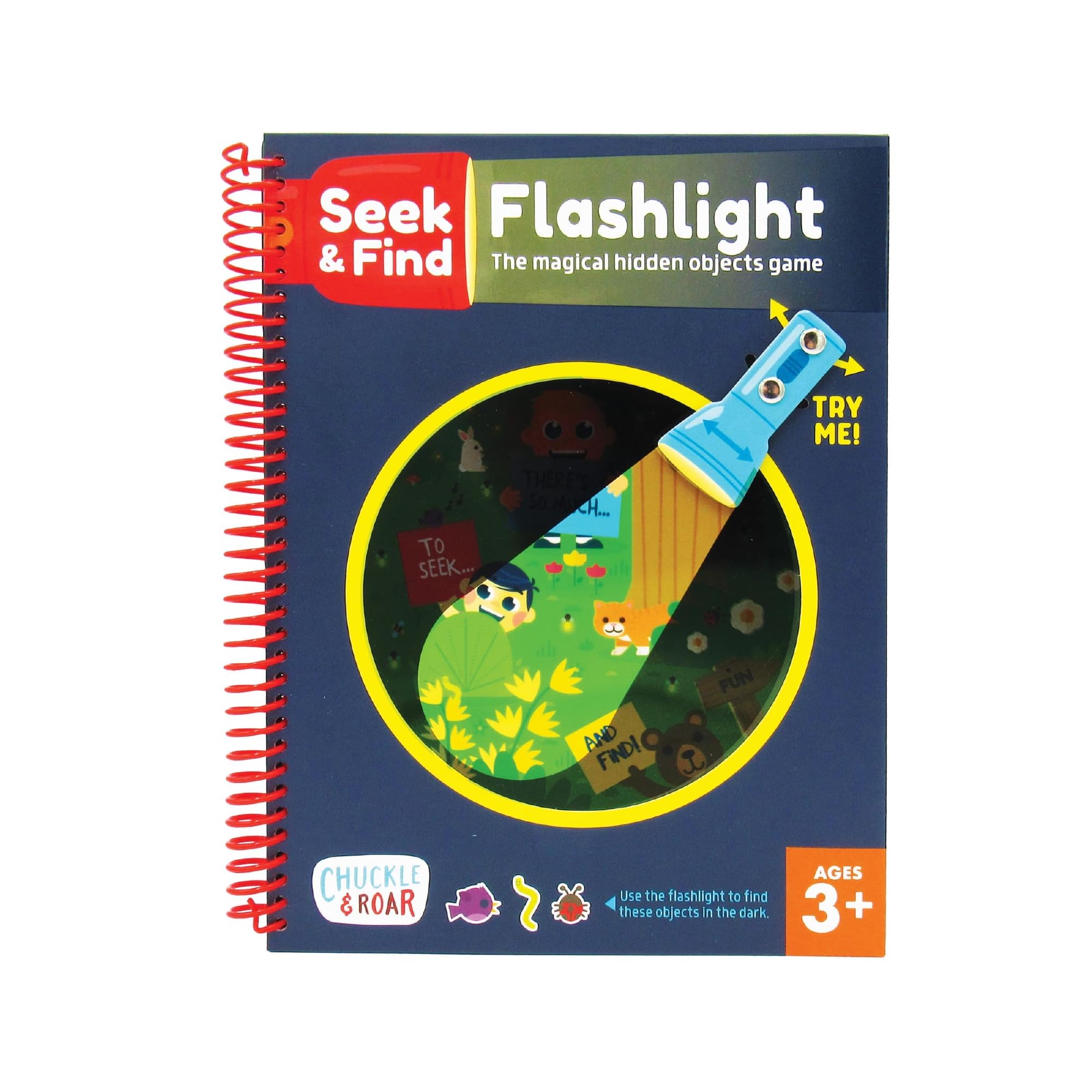 Chuckle & Roar - Flashlight Seek & Find - Engaging Puzzle Solving For Toddlers - Great Game For Young Learners - Travel Ready - Ages 3 And Up