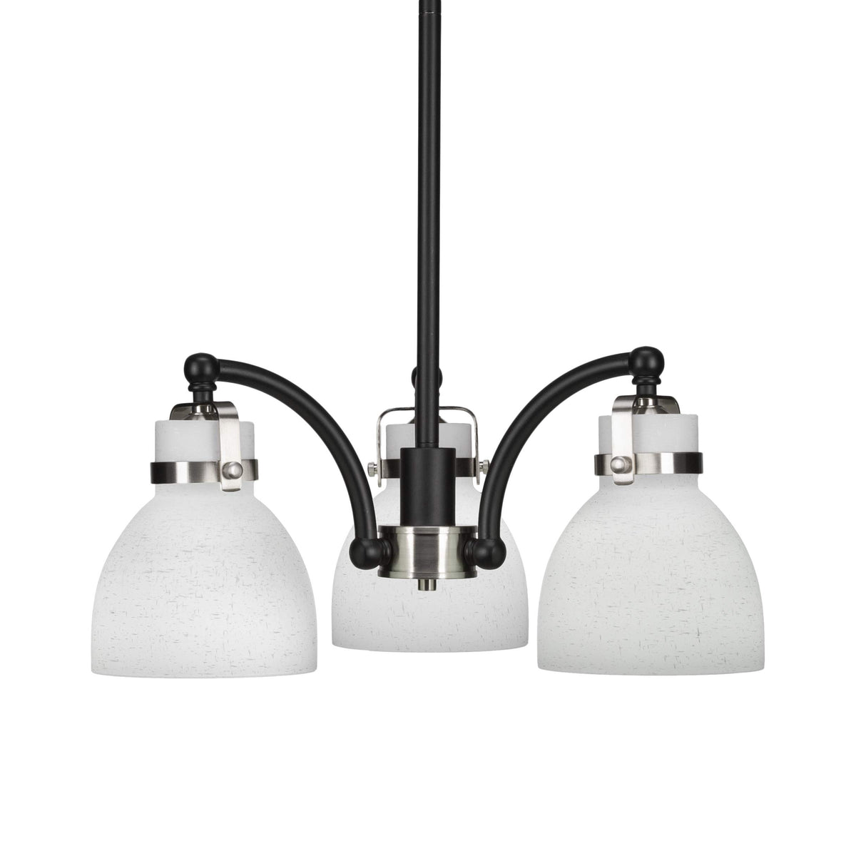 Toltec Lighting Easton 3 Light Chandelier in Matte Black & Brushed Nickel (1943-MBBN-4111)