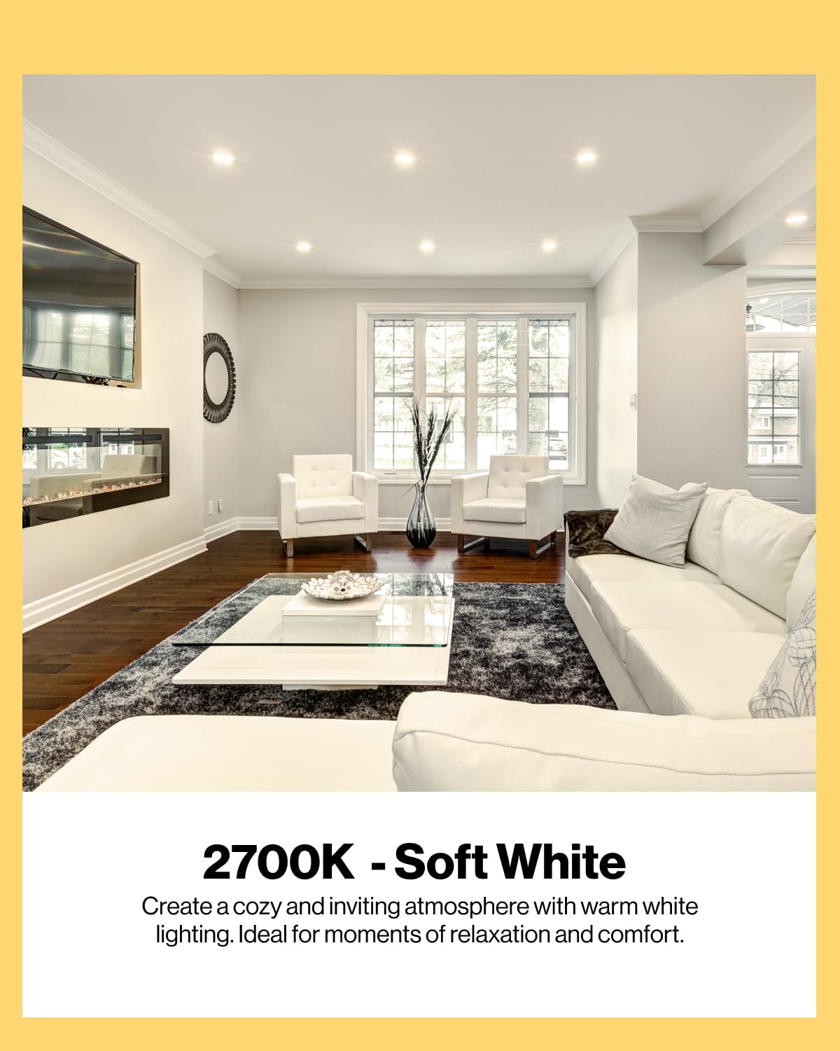 Sunco BR40 LED Light Bulbs, Dimmable, 2700K Soft White, 17W, E26 Base, 1400 LM, 2 Count