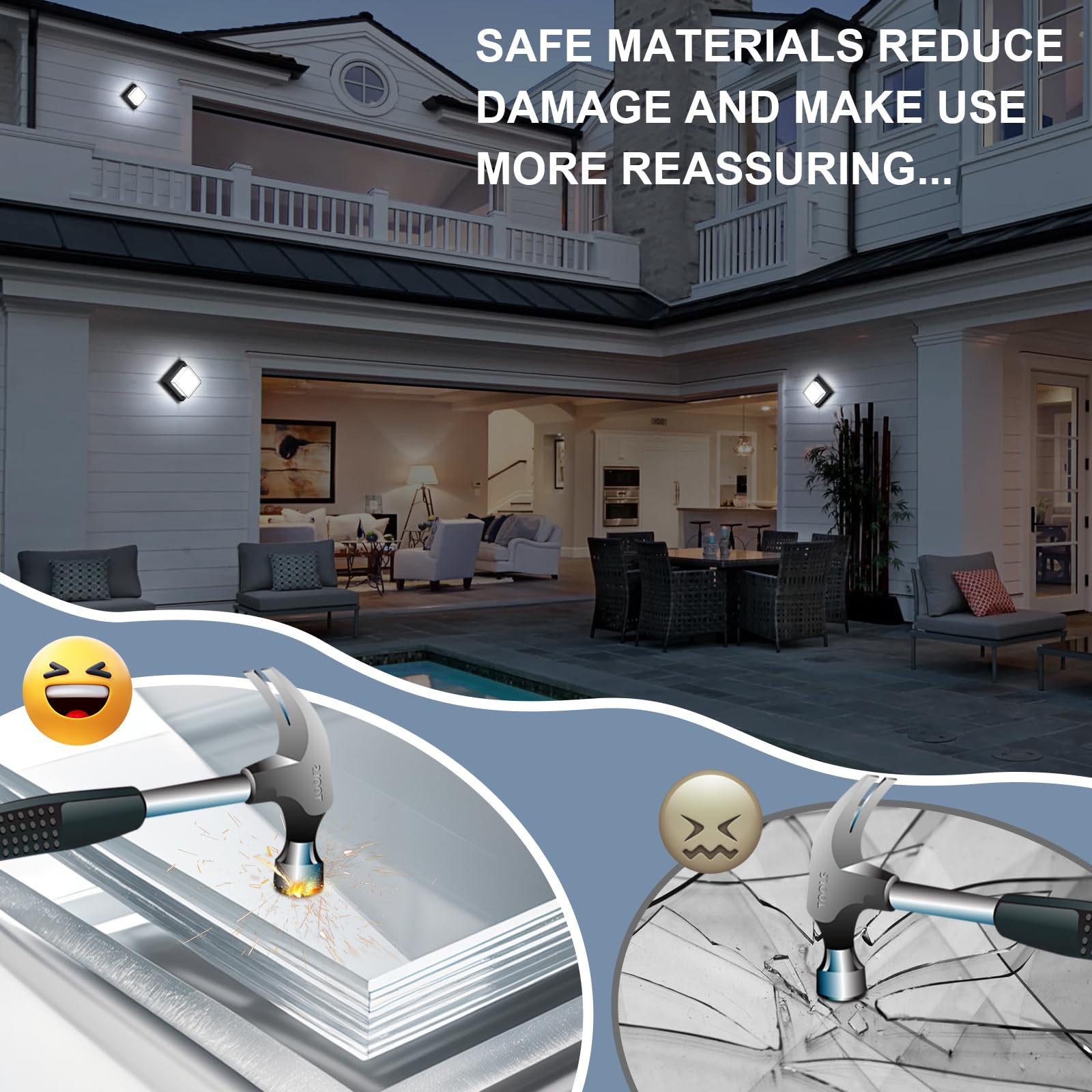BIRITALO LED Porch Light 12W IP65 Waterproof Aluminum Fixture for Outdoor, Black, Model 1329