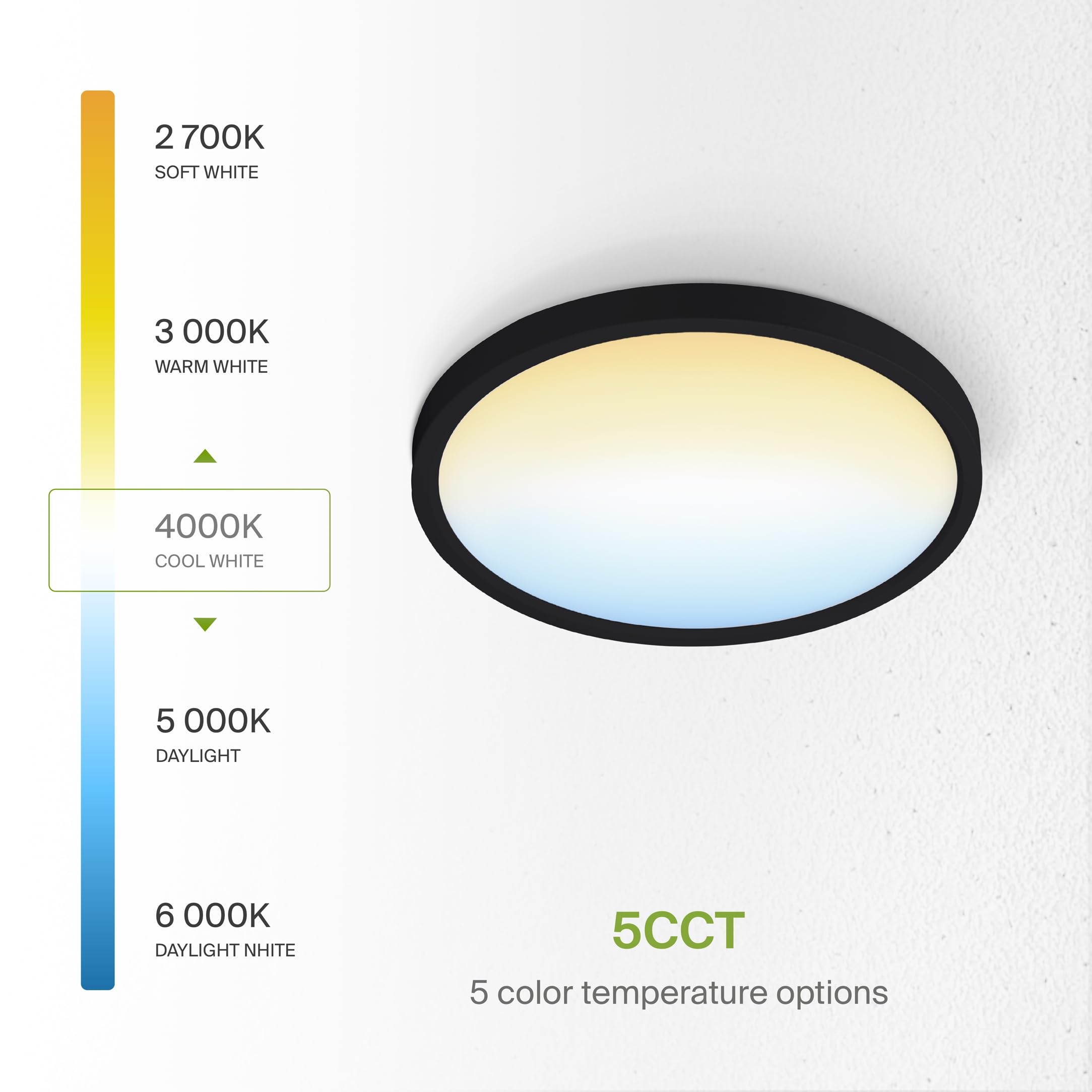 ASD LED Flush Mount Ceiling Light 9in Round 18W 1660LM Dimmable Black 12 Pack