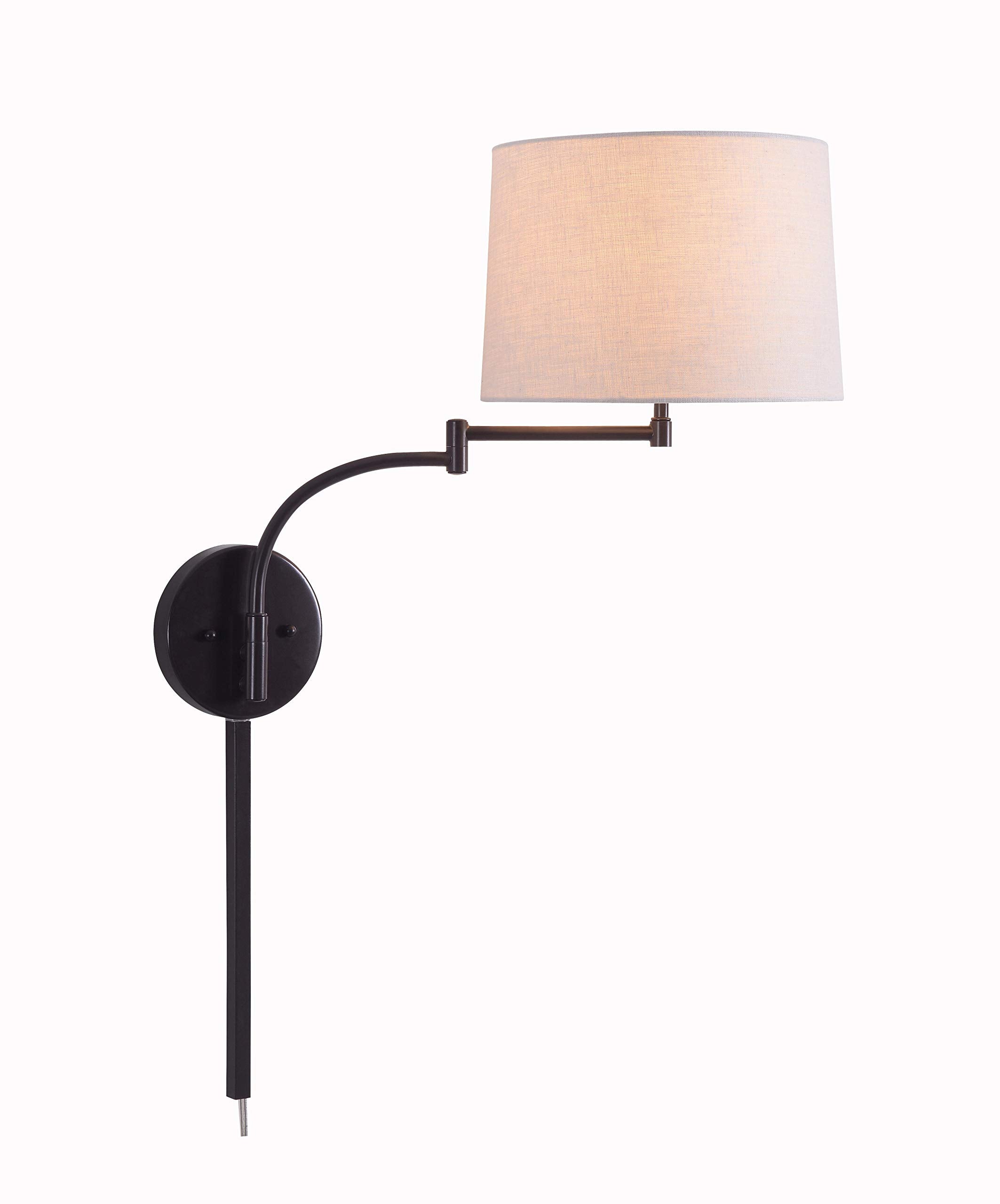 Kenroy Home Casual Wall Swing Arm Lamp ,18 Inch Height, 13 Inch Diameter, 20.5 Inch Ext with Oil Rubbed Bronze Finish