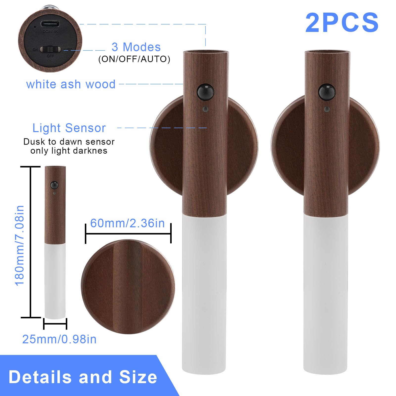 Landgoo Led Motion Sensor Lights, Set Of 2 Battery Operated Wall Sconces, Rechargeable Lighting For Hallway Stairway, Magnetic 3