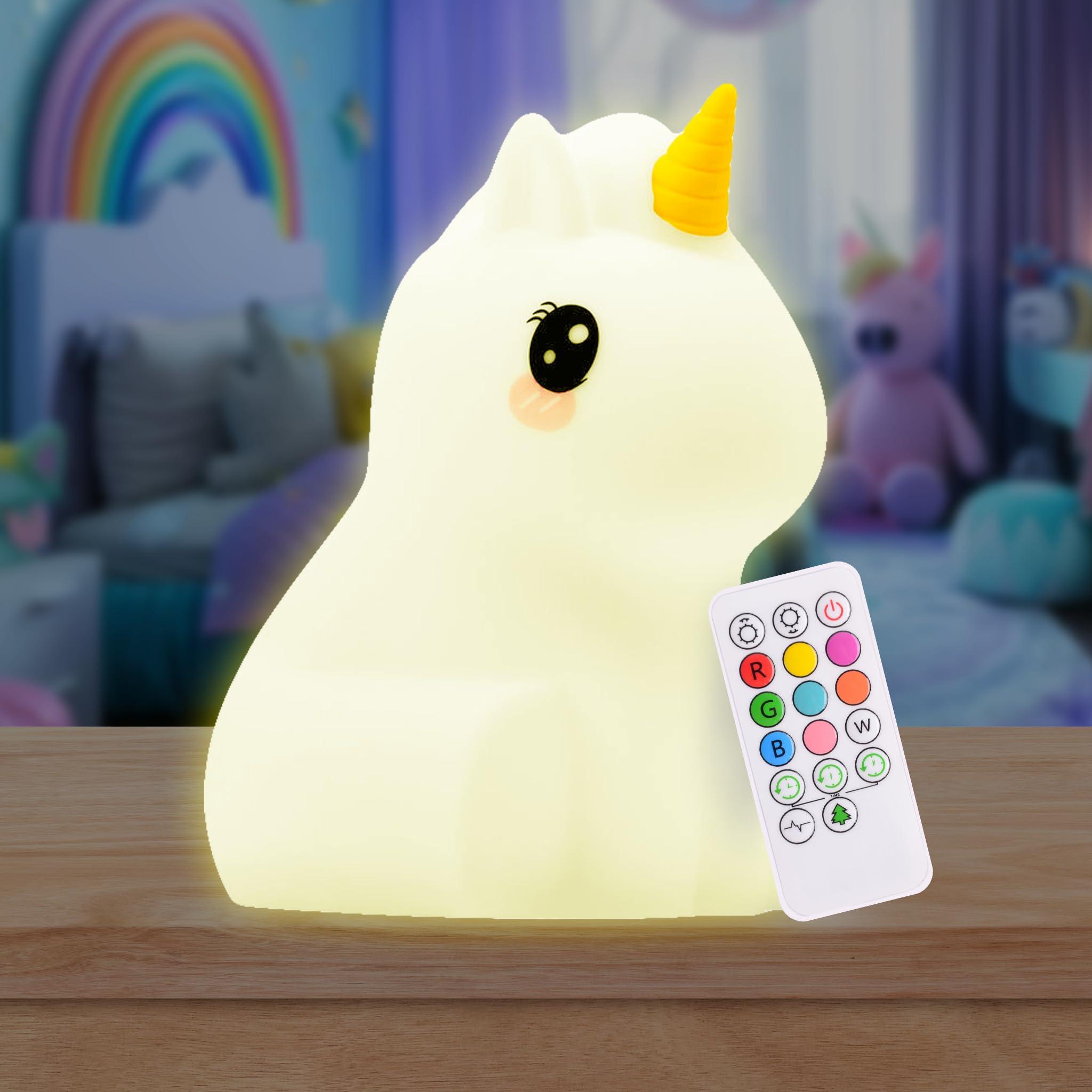 Lumipets Unicorn Night Light, Silicone Kids Lamp, Multicolor, Model JL-323, Cute Nursery Light for Toddlers and Babies