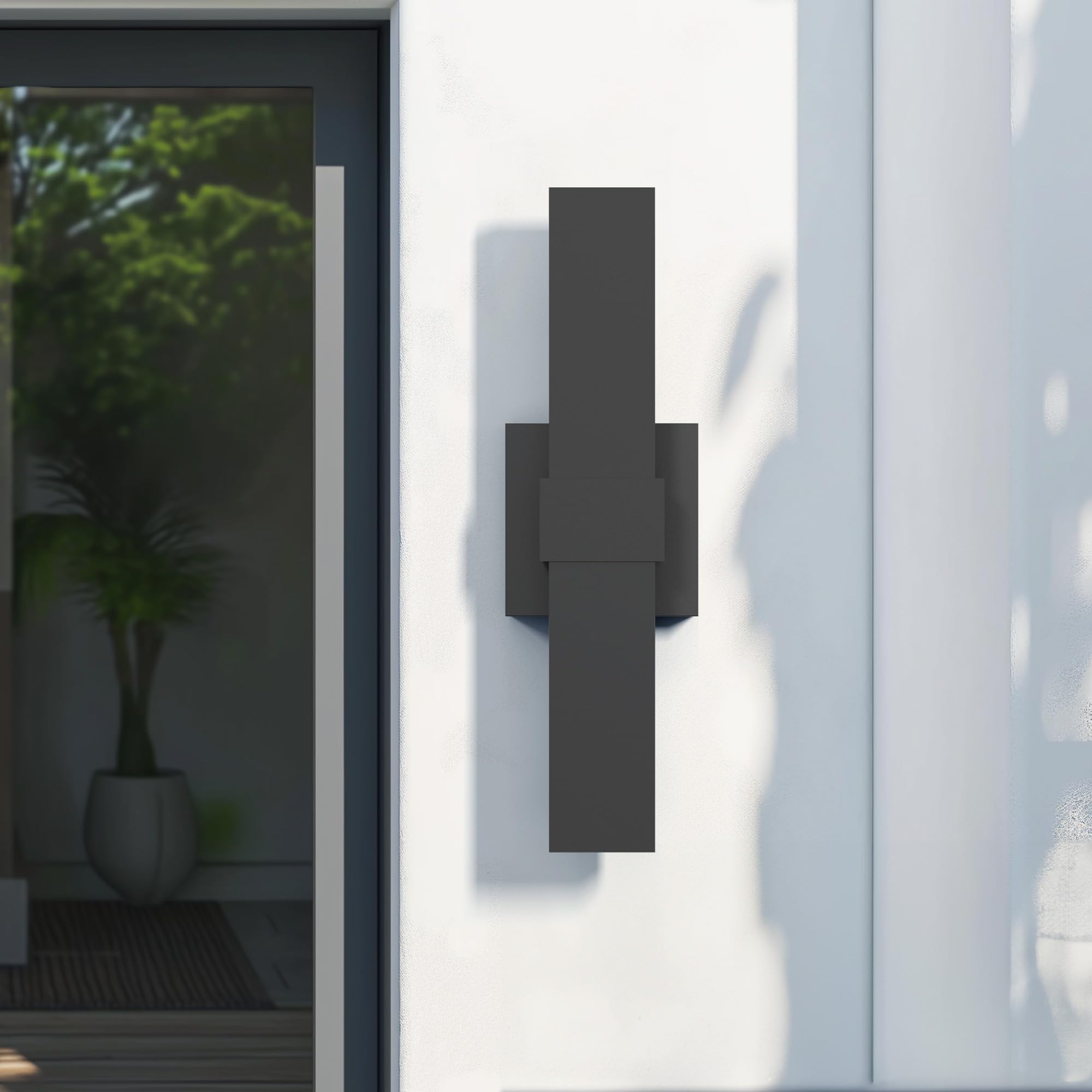 Lamqee 15.8 In Aluminum Long Outdoor Wall Lights  3000K 500Lm Led Waterproof Ip65  Modern Exterior Lighting Fixture Linear Outdoor Sconce Wall Mount Outside Lighting For House Porch Patio Garage Door