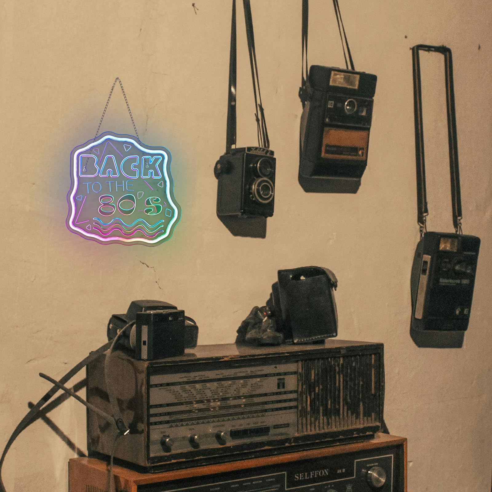 Jurong Back To The 80S Neon Signs For Wall Decor  Rgb Dynamic Dimmable Led Light Up Sign  Usb Powered Neon Sign  For Home  Party  Gift  Office  Bedroom  Retro Lovers