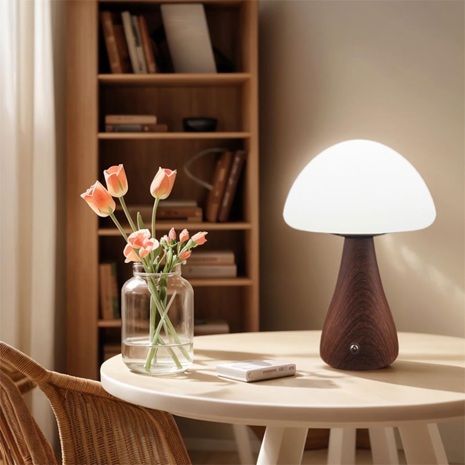 Zslaifu Mushroom Lamp, Dimmable Mushroom Table Light, Portable Wireless Small Lamp, Rechargeable Battery Light, Stepless Dimming