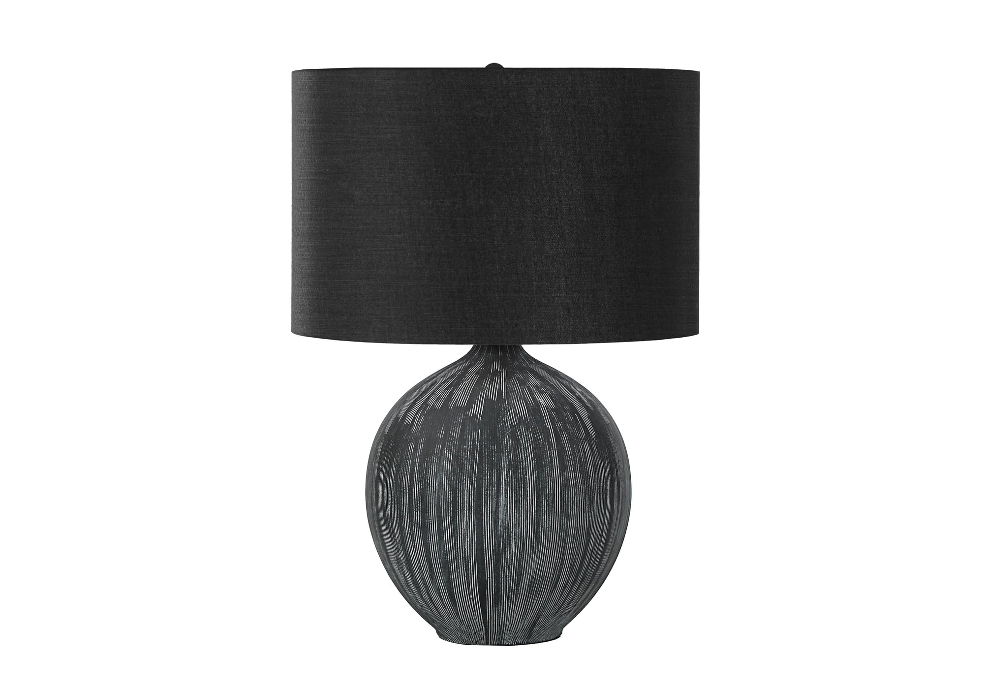 Monarch Specialties 9618 Lightingtable Lamp, Black Ceramic, Shade, Contemporary Lighting-23 H Table, 16&quot; L X 16&quot; W X 23&quot; H
