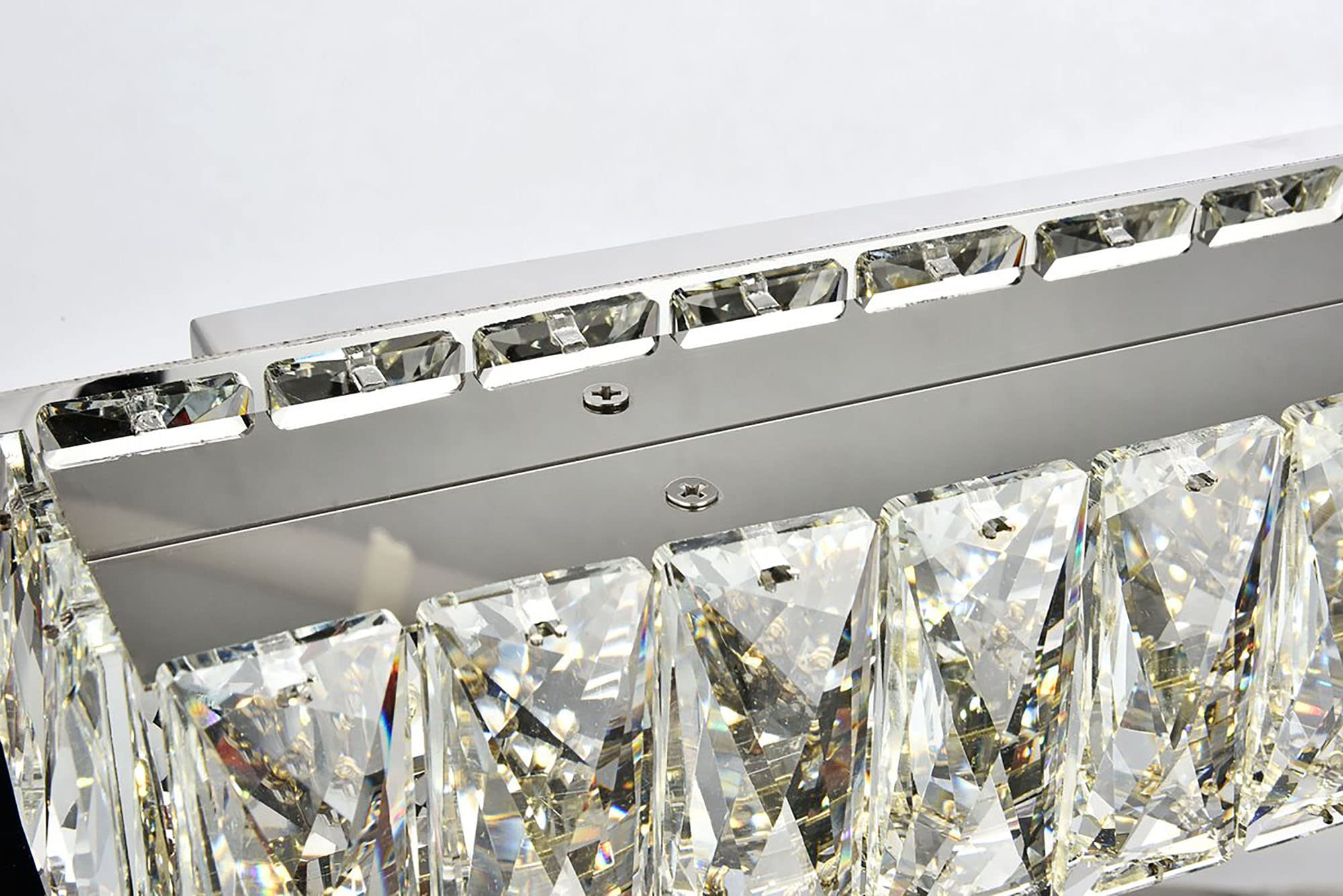 Elegant Decor Indoor Modern Monroe Integrated LED chip Light Chrome Wall Sconce Clear Royal Cut Crystal - 32x4.5