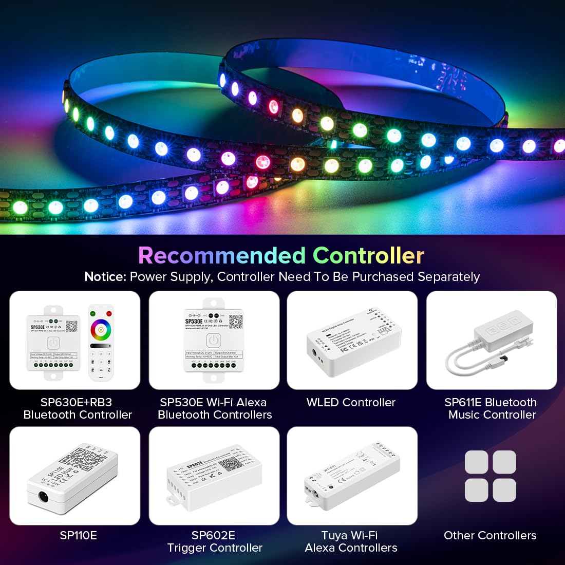 Sezo Ws2812B Led Strip Light 3.3Ft 100Leds Dc5V Individual Addressable Led Strip Smd5050 Rgb 100Pixel Dream Color Programmable L