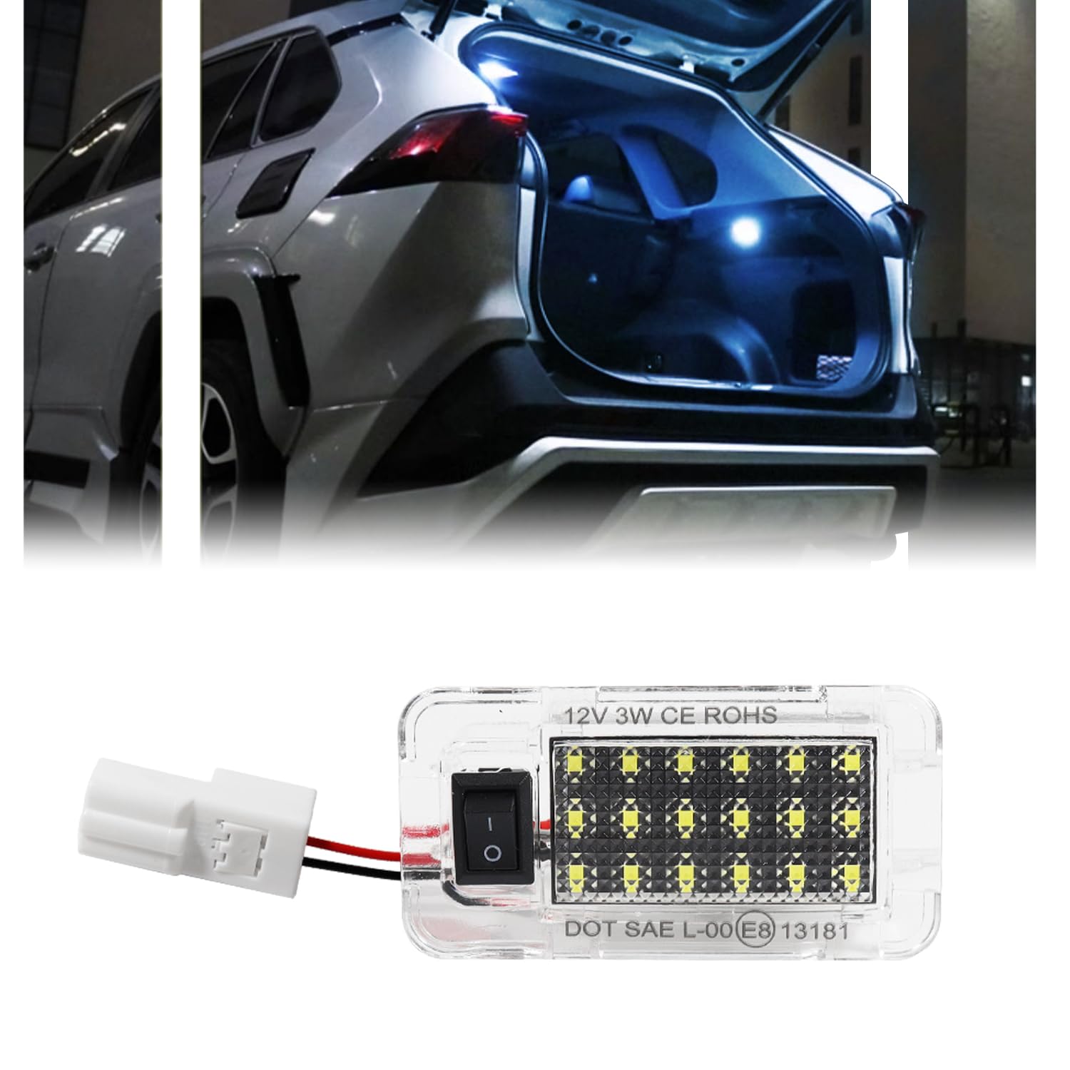 Gsowo Led Luggage Compartment Light For Toyo-Ta Rav4 2019 2020 2021  Cargo Lamps Decorative Atmosphere Lamp  Rav4 Accessories Trunk Ceiling Lighting  1 Pc  Ice Blue