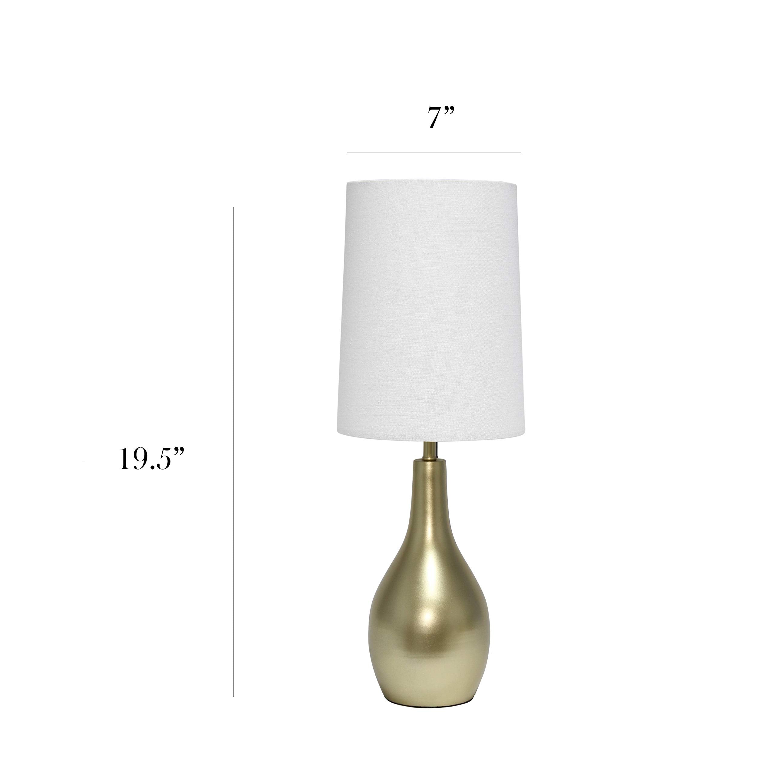 Simple Designs Lt3303-Gld Tear Drop Table Lamp, Gold