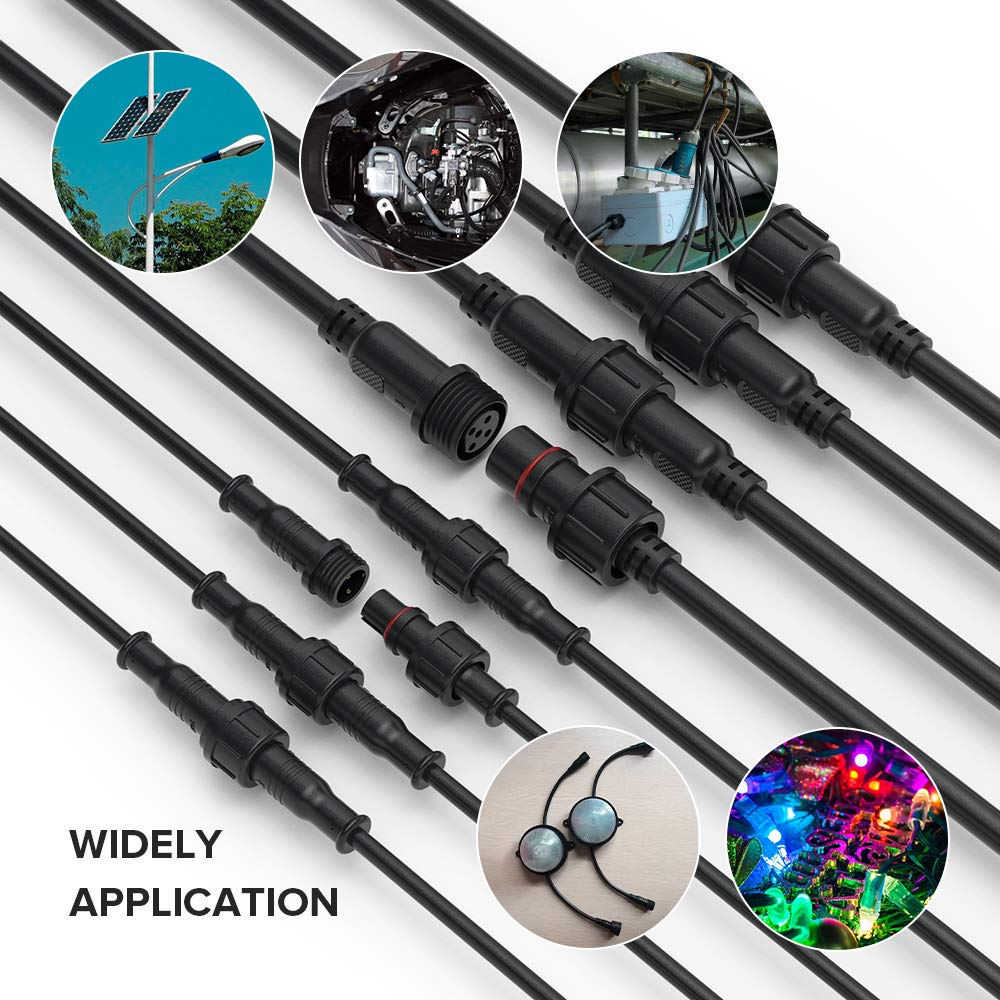 Hysmigor 5 Core 5 Pin Big Size Ip65 Y Shape 1 Male-Divided-2 Female Spillter Connctor Black Plastics 22Awg 22Mm Nut For Car,Truc