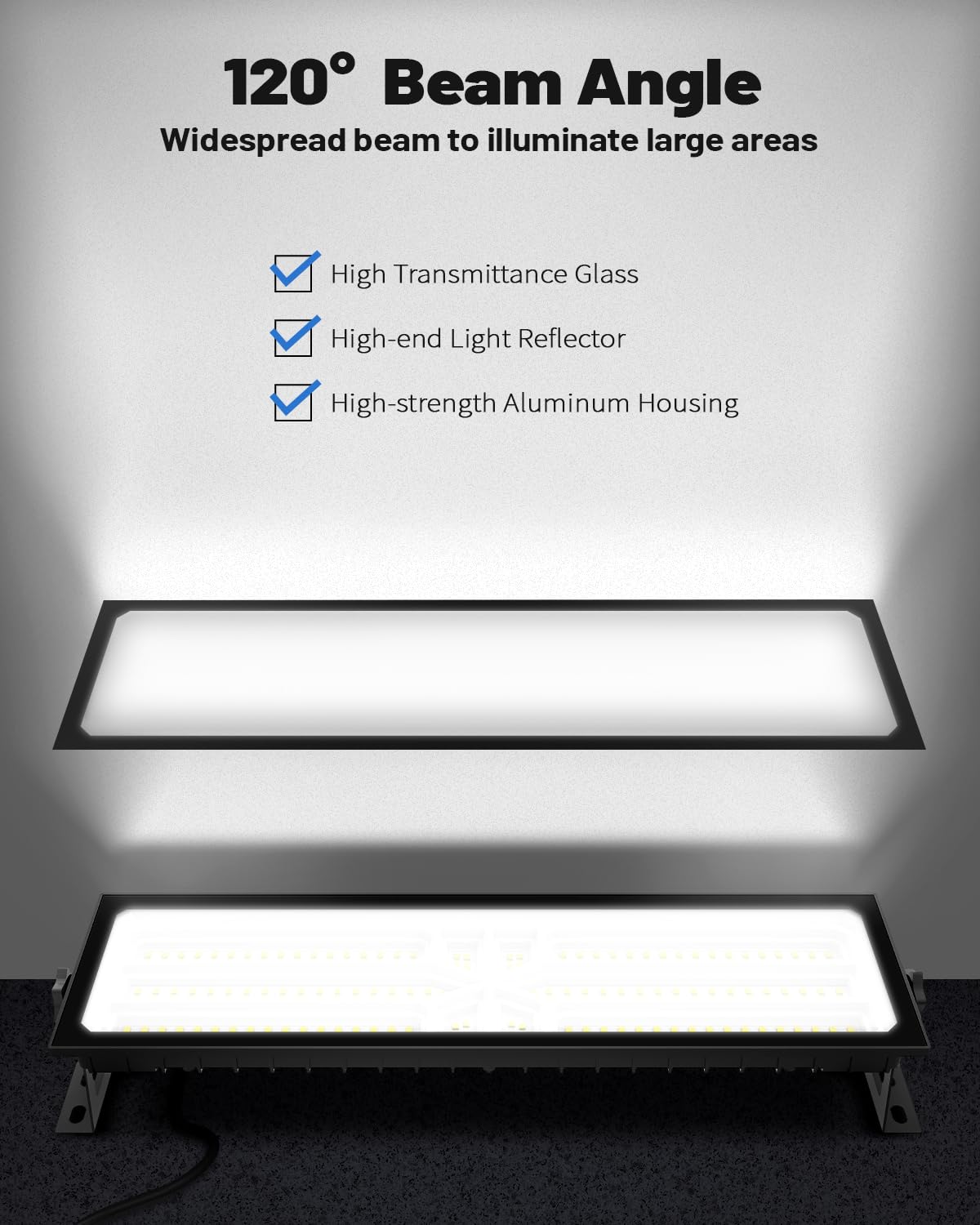 Agrantop 2 Pack Linkable Led Shop Light - 100W 15000Lm Aluminum Plug In Garage Light W/ 9.84Ft Power Cord And On/Off Switch, 650