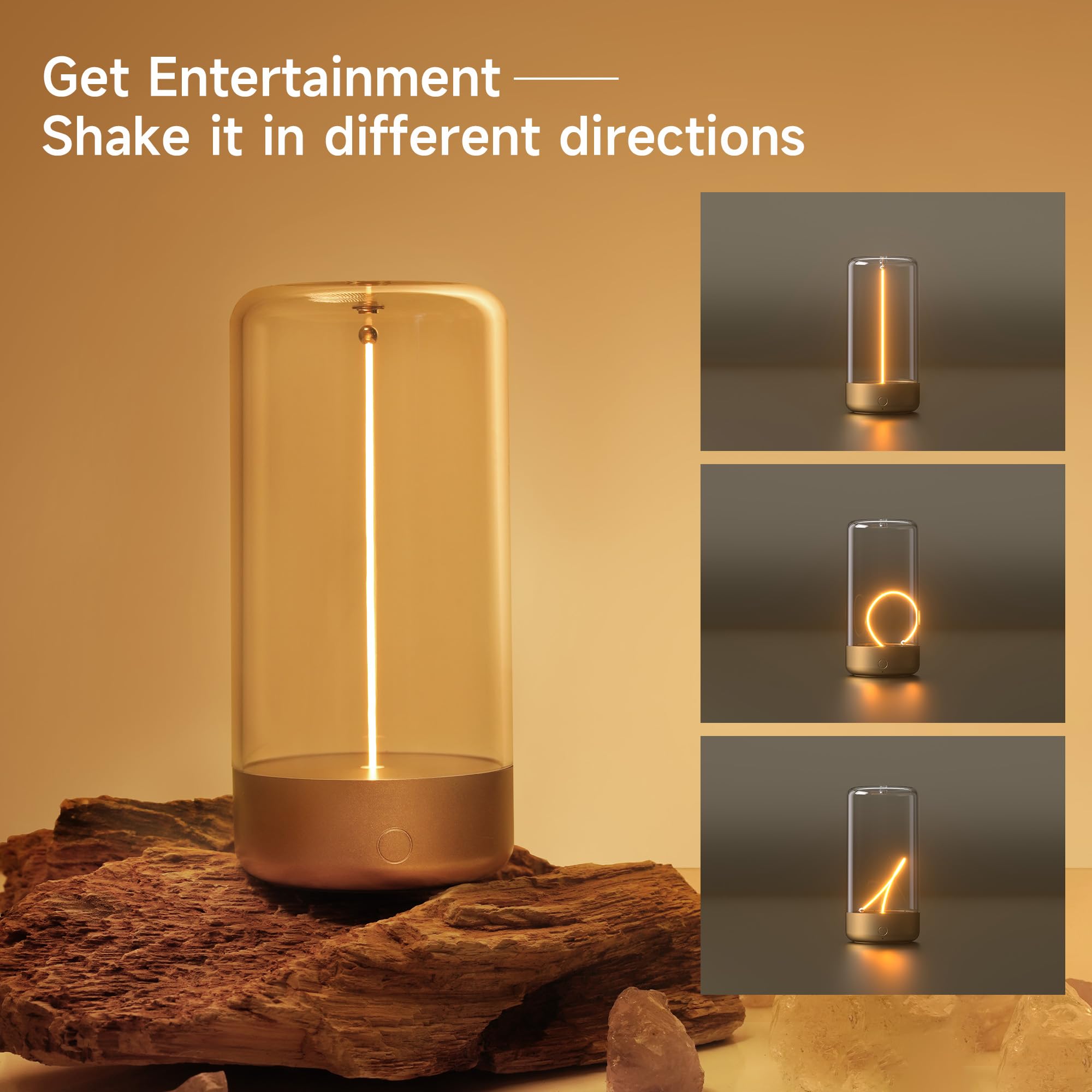 Auge Mini Tabe Light With Breathing Effect, Ideal As Atmosphere Or Playing Games (Golden)