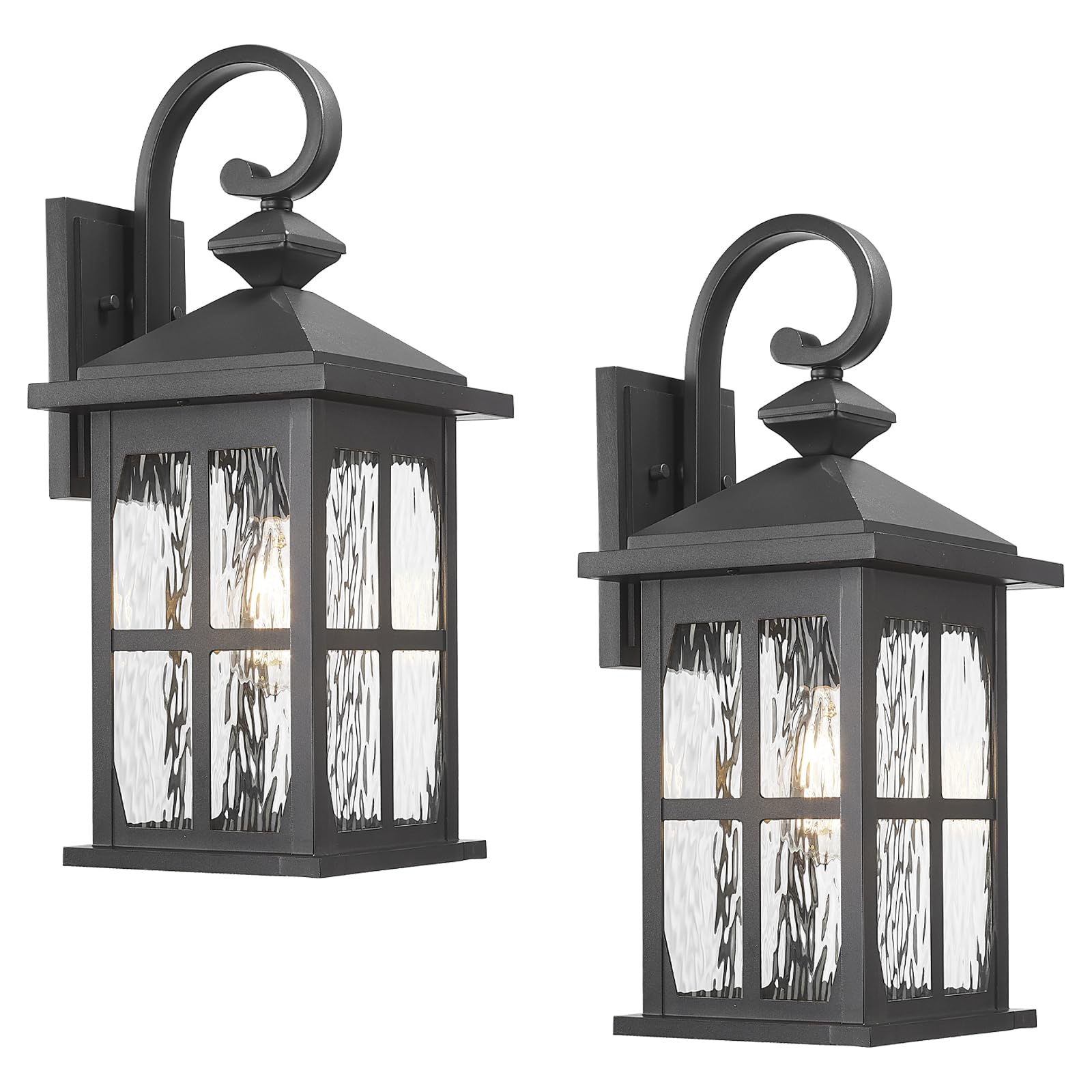 Darkaway Large Outdoor Light Fixtures Wall Mount  21Inch Outside Wall Lights Exterior Lighting Fixture With Water Ripple Glass Outdoor Sconce For House Porch Hallway Garage  2Pack