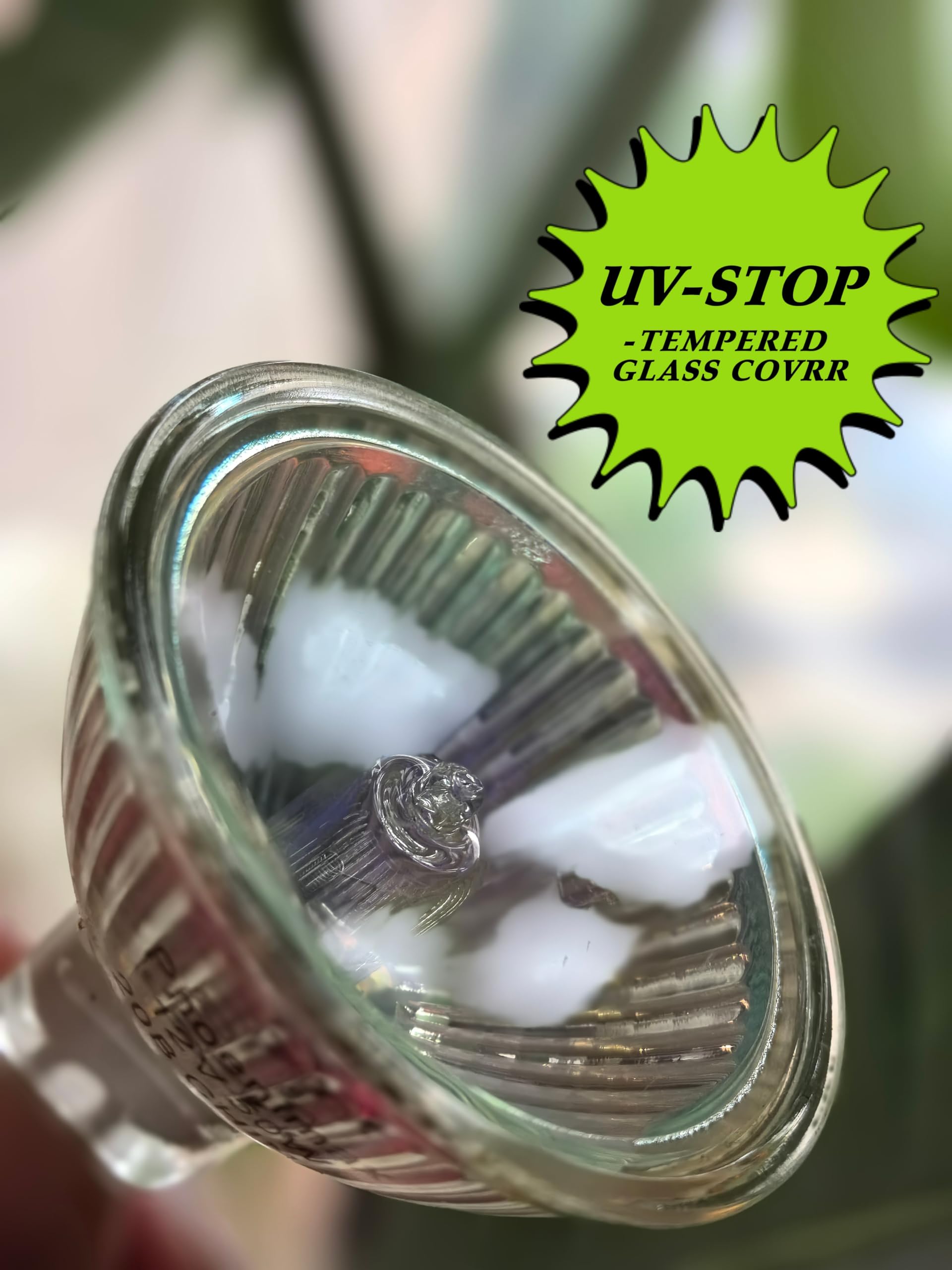 Phoenimax 6Pcs Mr16 12V 50W 800Lm Halogen Bulb Gu5.3 Exn Professional Quartz Dichroic Reflector Uv Stop Tempered Glass Cover Dim