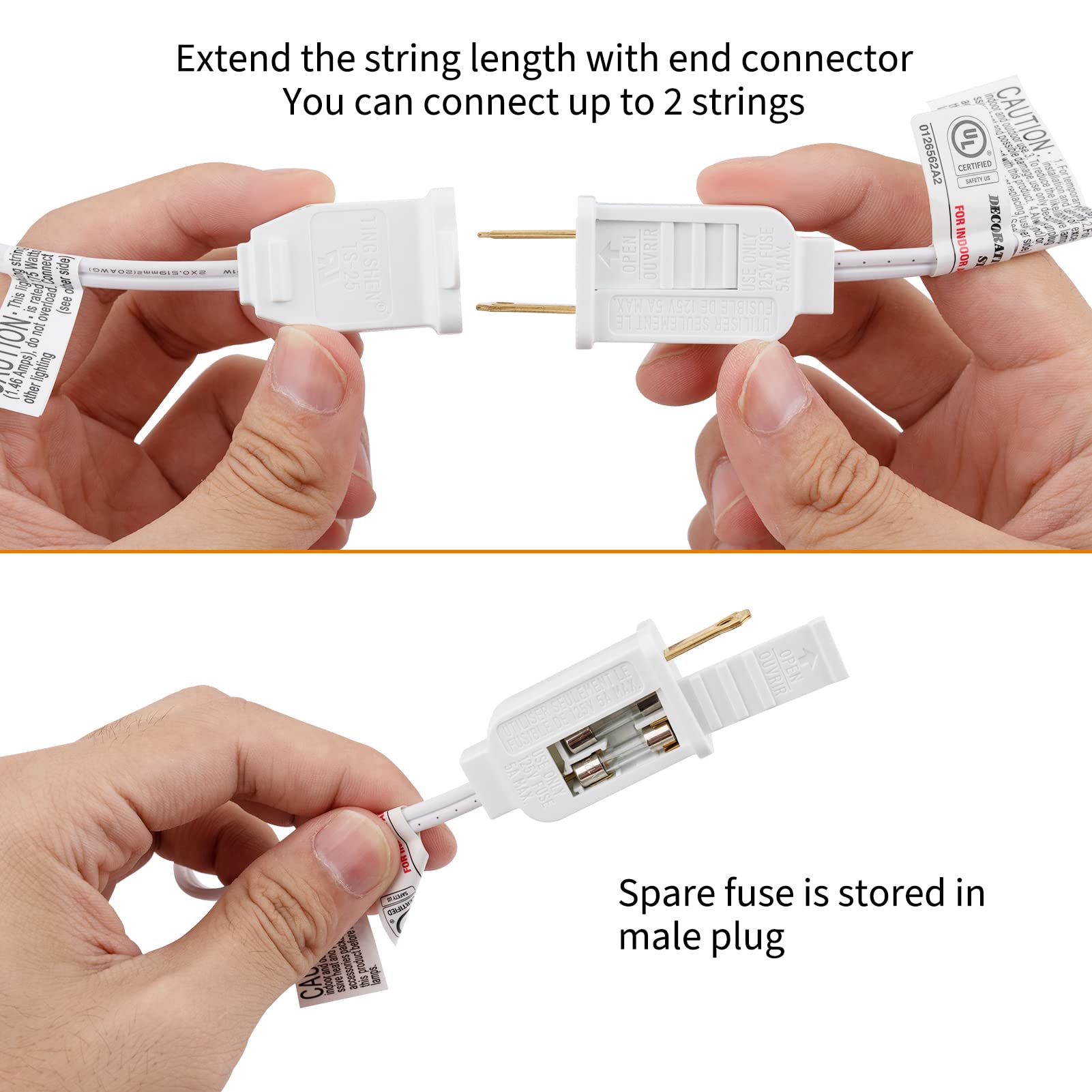 Minetom C9 Christmas String Lights 50ft Clear Bulb White Wire for Outdoor Indoor Holiday Decoration