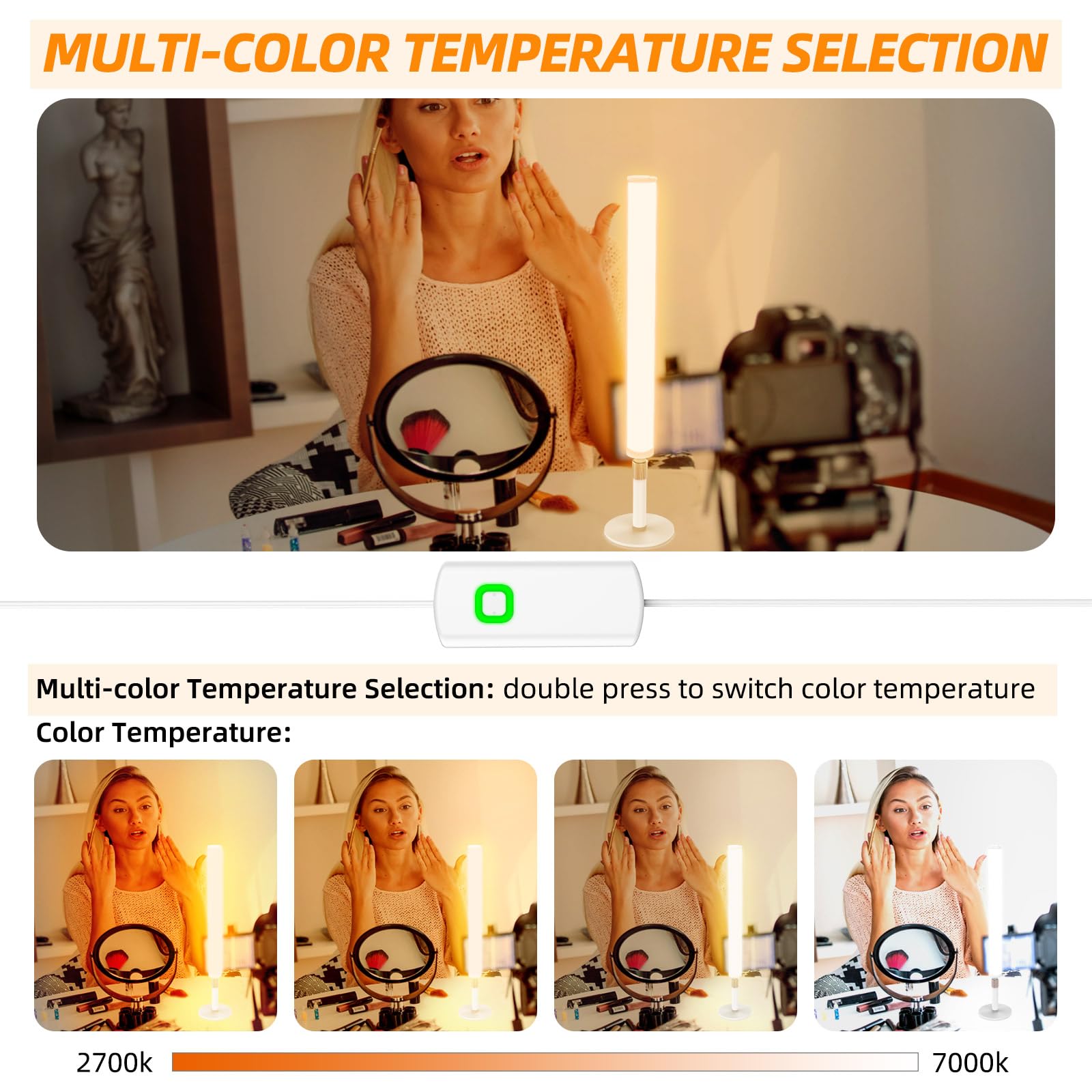 My Beauty Light Led Vanity Lights For Mirror, Dimmable And Color Temperature Changeable Led Makeup Lights, Height Adjustable 24V