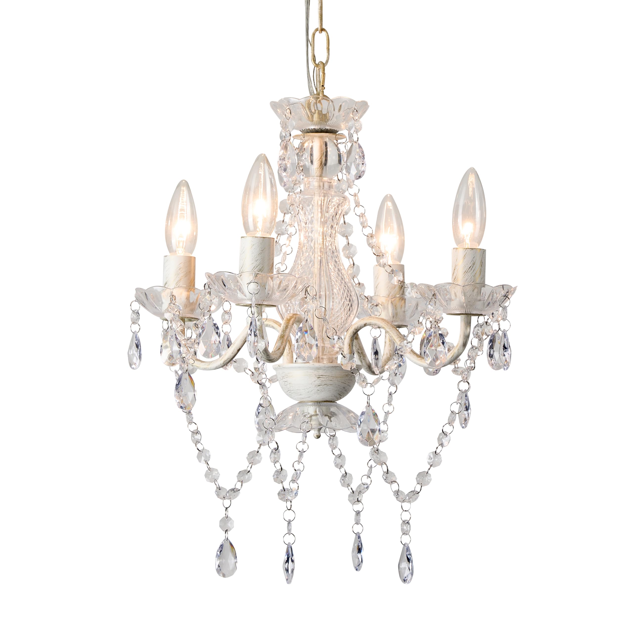 Lalula White And Gold Chandelier French Country Chandelier Lighting Mini Acrylic Crystal Chandelier 4 Light Modern Chandelier Li