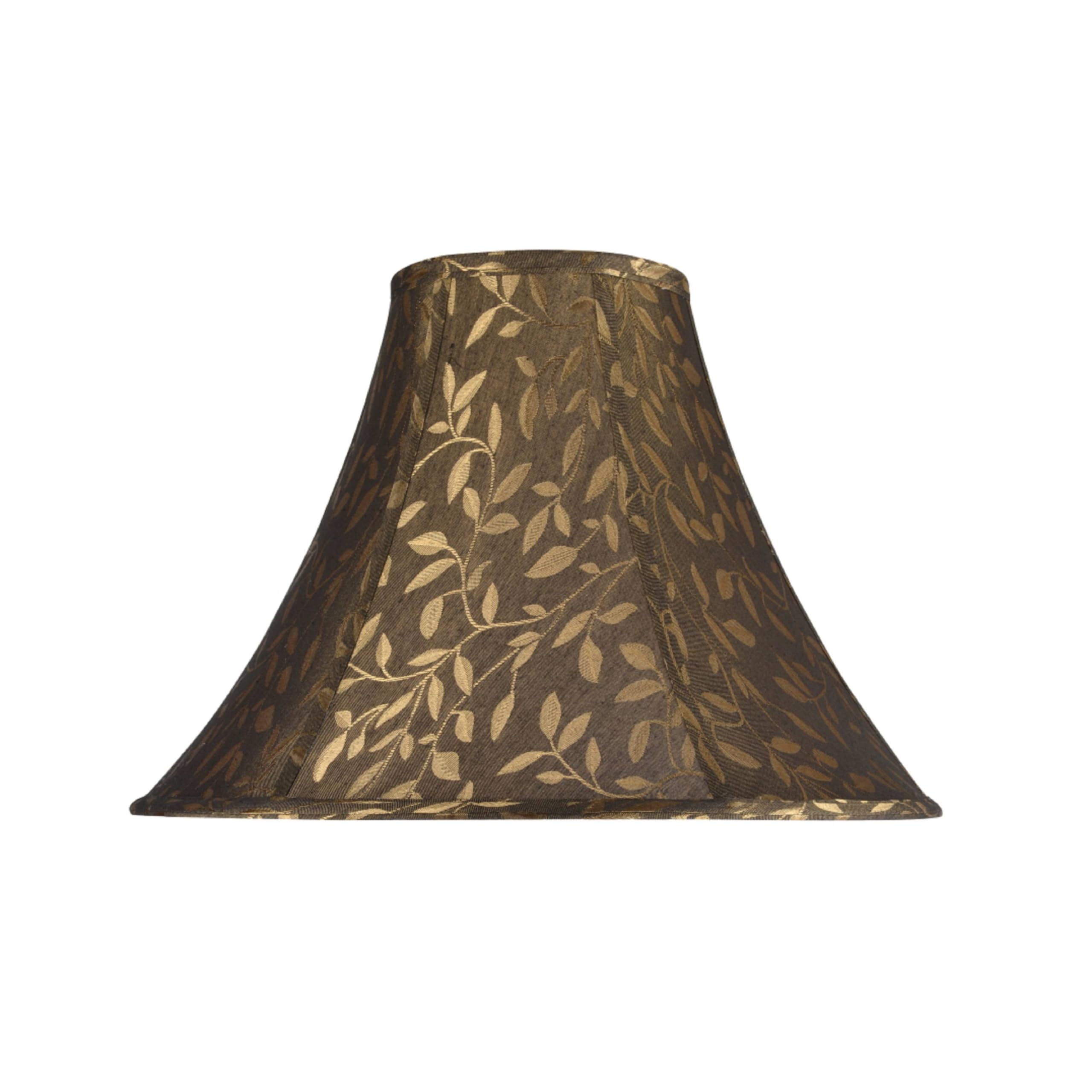 Aspen Creative 30046A Transitional Bell Shape Spider Construction Lamp Shade In Brown, 16&quot; Wide (6&quot; X 16&quot; X 12&quot;)