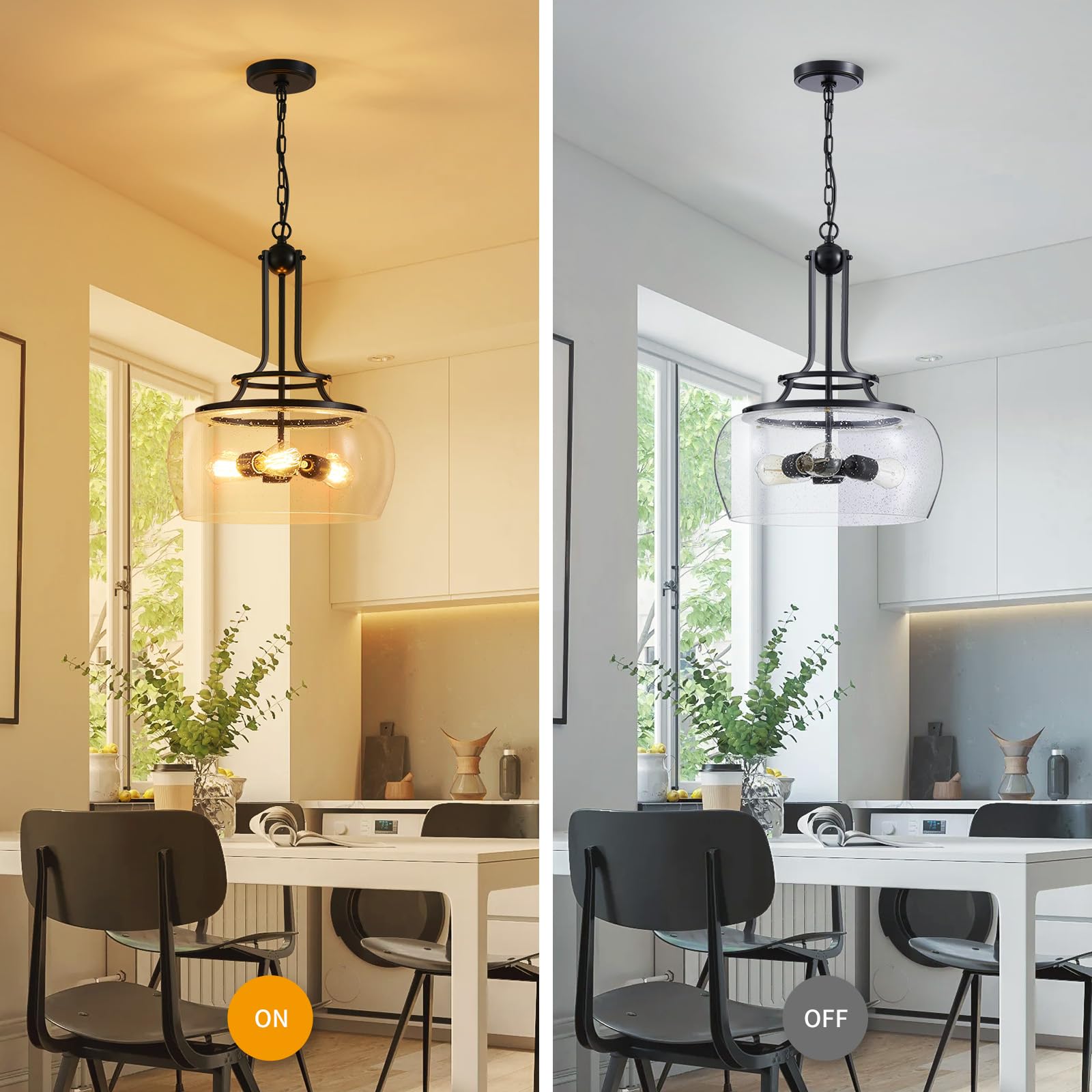 Wuzups Gold Industrial Chandelier Ceiling Light Fixture With Clear Glass Shades, 11.8&quot; H X 13.4&quot; W