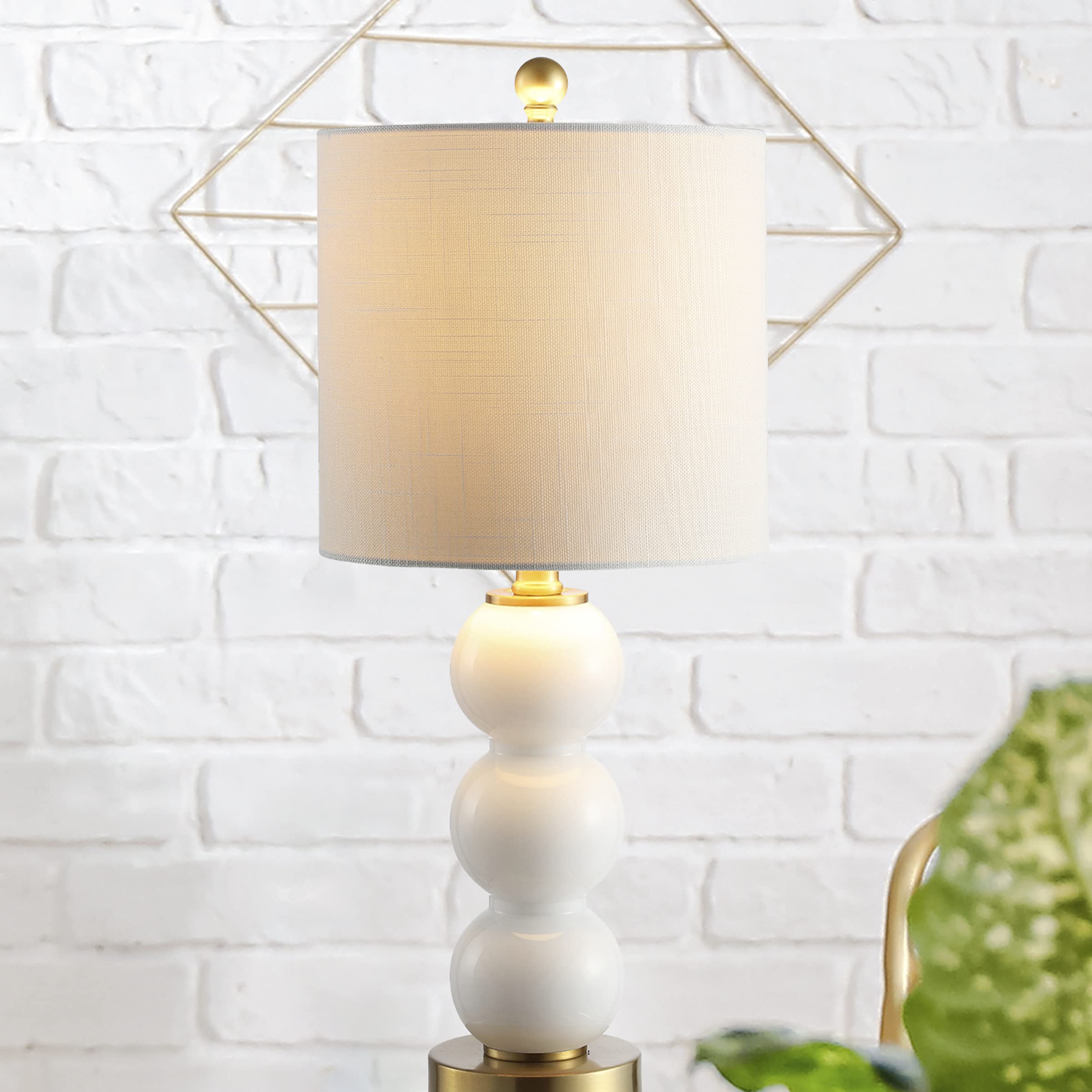 Jonathan Y Jyl1021A February 21'' Glass/Metal Led Table Lamp Contemporary Bedside Desk Nightstand For Bedroom Living Room Office