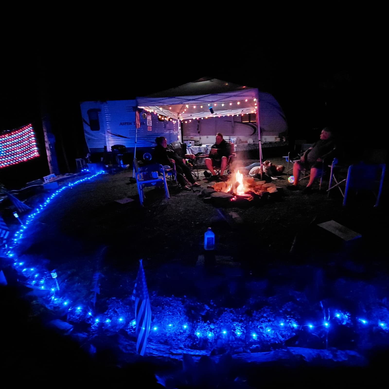 Qitong 200 Led Blue Solar Fairy Lights - 66Ft Silver Wire String Lights For Outdoor Decoration