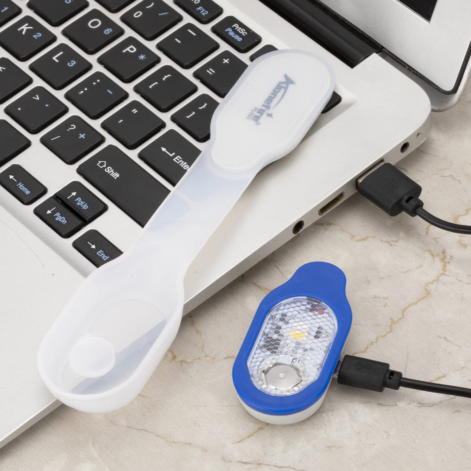 ALONEFIRE PL500 Clip-On Light - USB Rechargeable, 3 Modes, Blue Warm Light, Essential for Night Shift Nurses