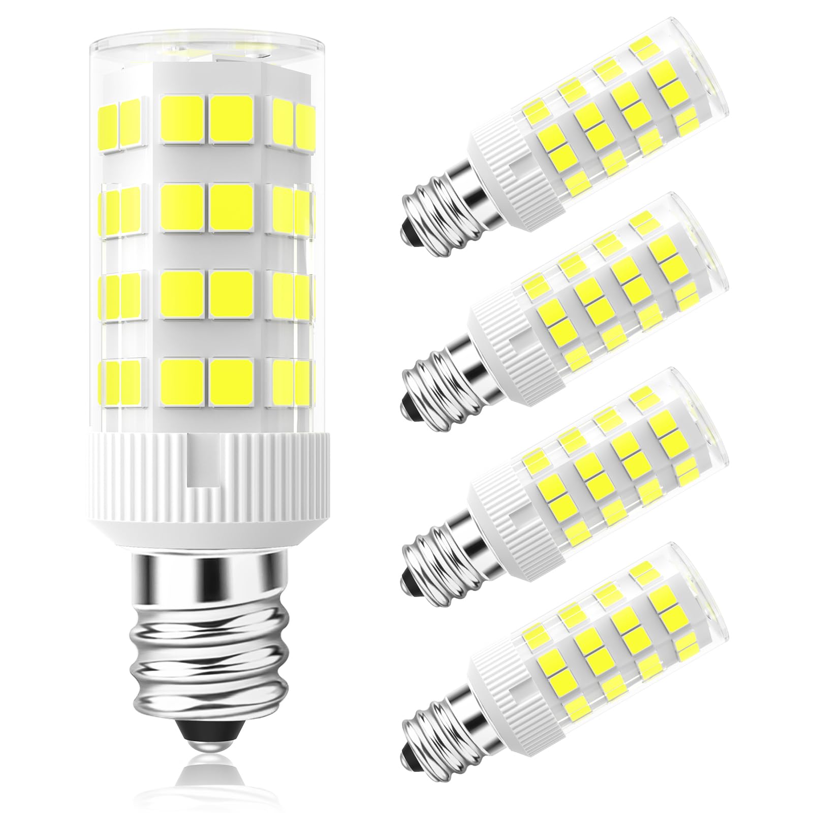 Lacnooe E12 Led Light Bulbs 5W Equivalent To E12 Candelabra Bulb 40 Watt Type B T6 120V Small Bright C7 Led Bulb, Daylight White
