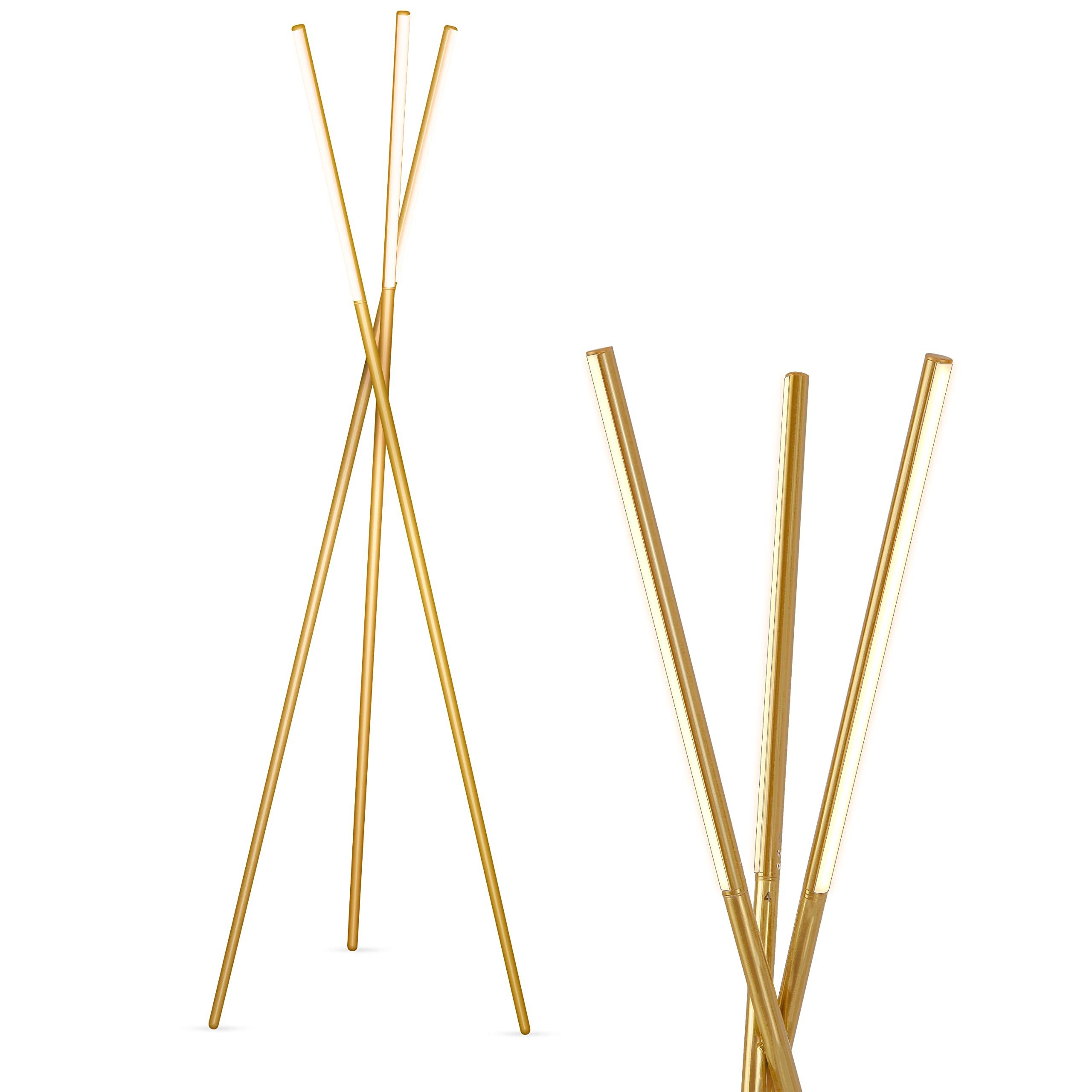 Brightech Stix LED Tripod Floor Lamp for Living Room - Dimmable Modern Standing Lamp, with 3 Lights for Bedroom - Contemporary O