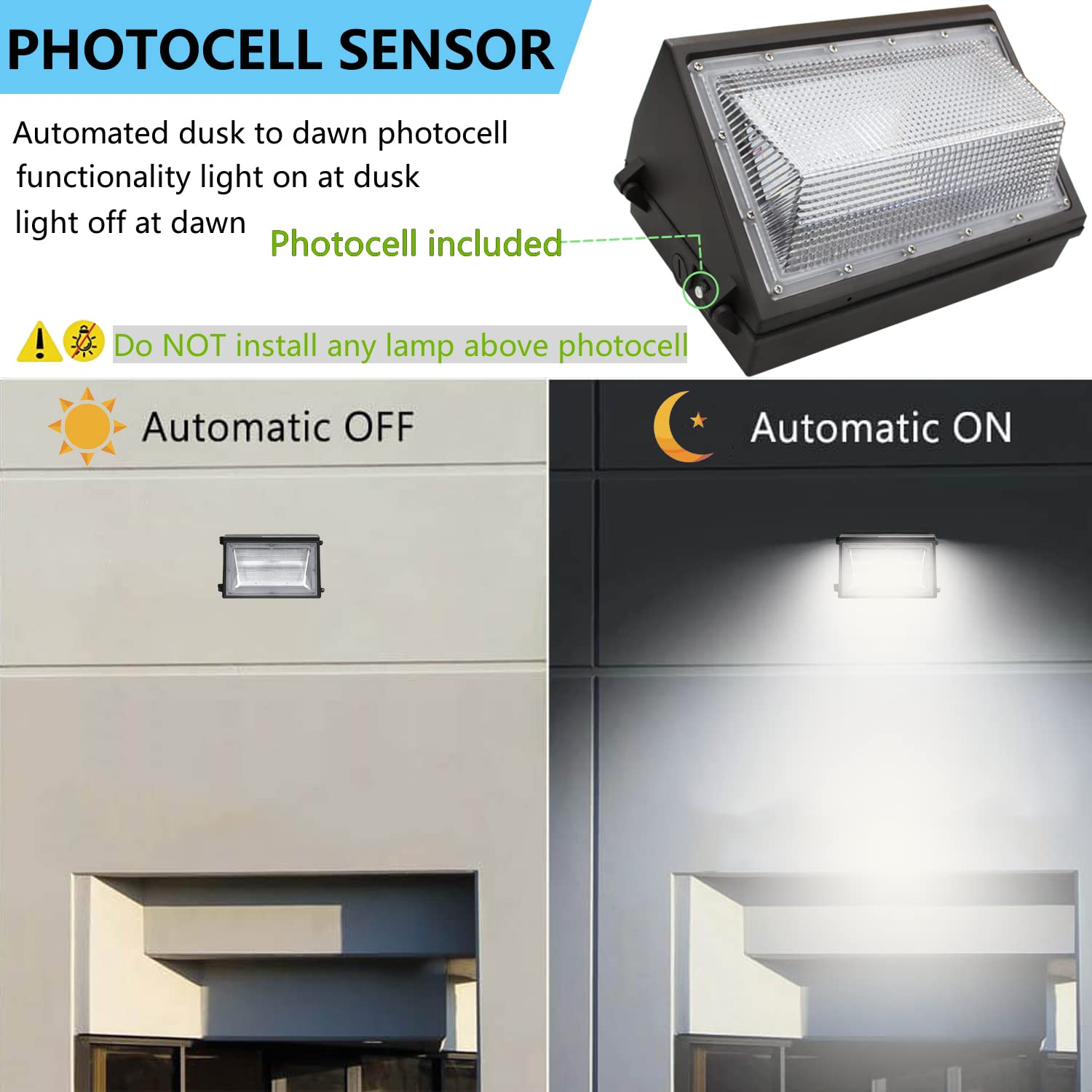 Ununono 2Pack Dusk To Dawn 180W Led Wall Pack Light Fixture, 25200Lm 1500W Hps/Hid Equivalent,100-277V, 5000K Daylight Commerical/Industrial Outdoor Security Lighting, Parking Lot,Entrance, Warehouse