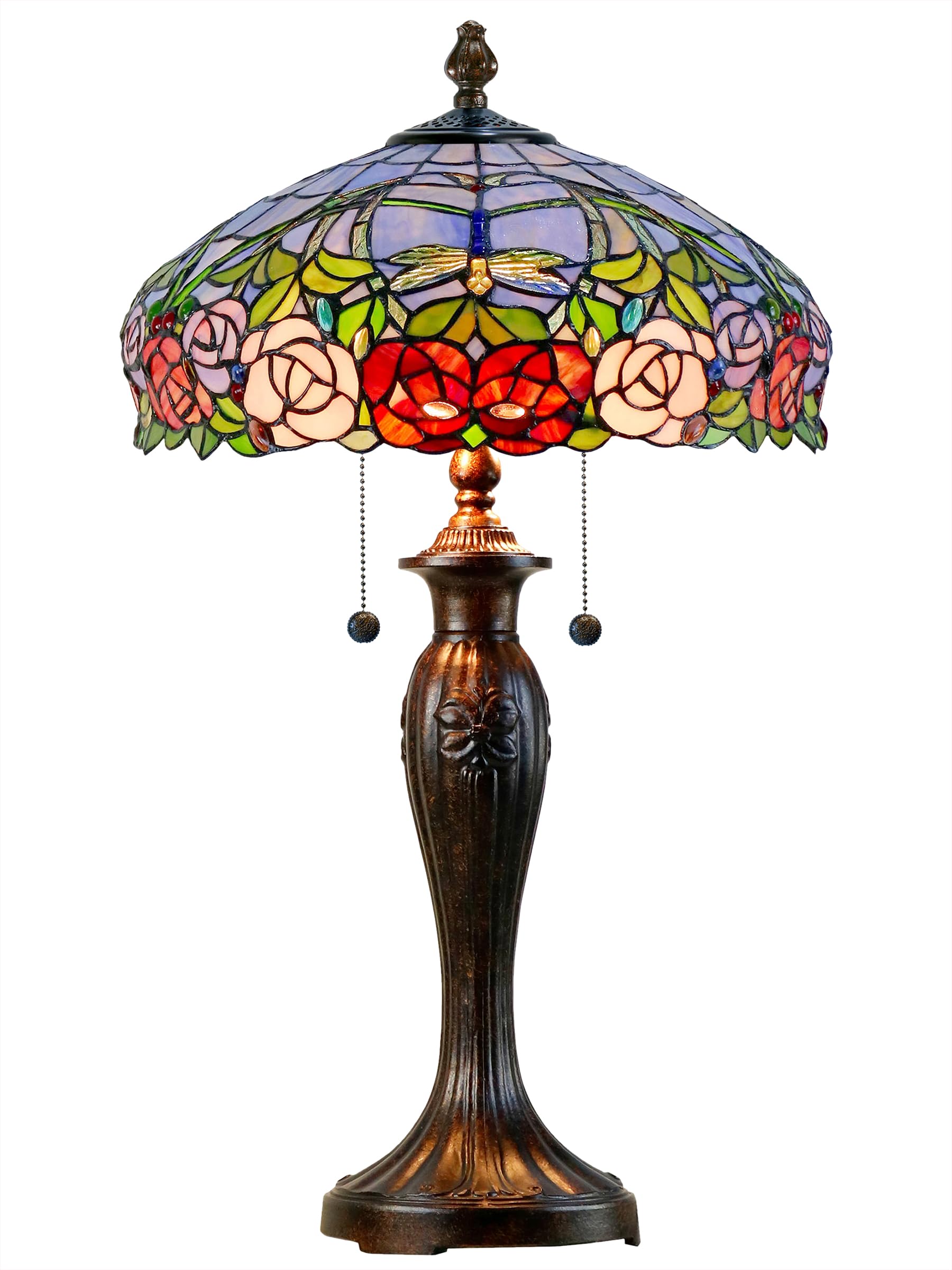 Dale Tiffany TT12232 Zenia Rose Table Lamp, 16.25 x 16.25 x 27, Fieldstone