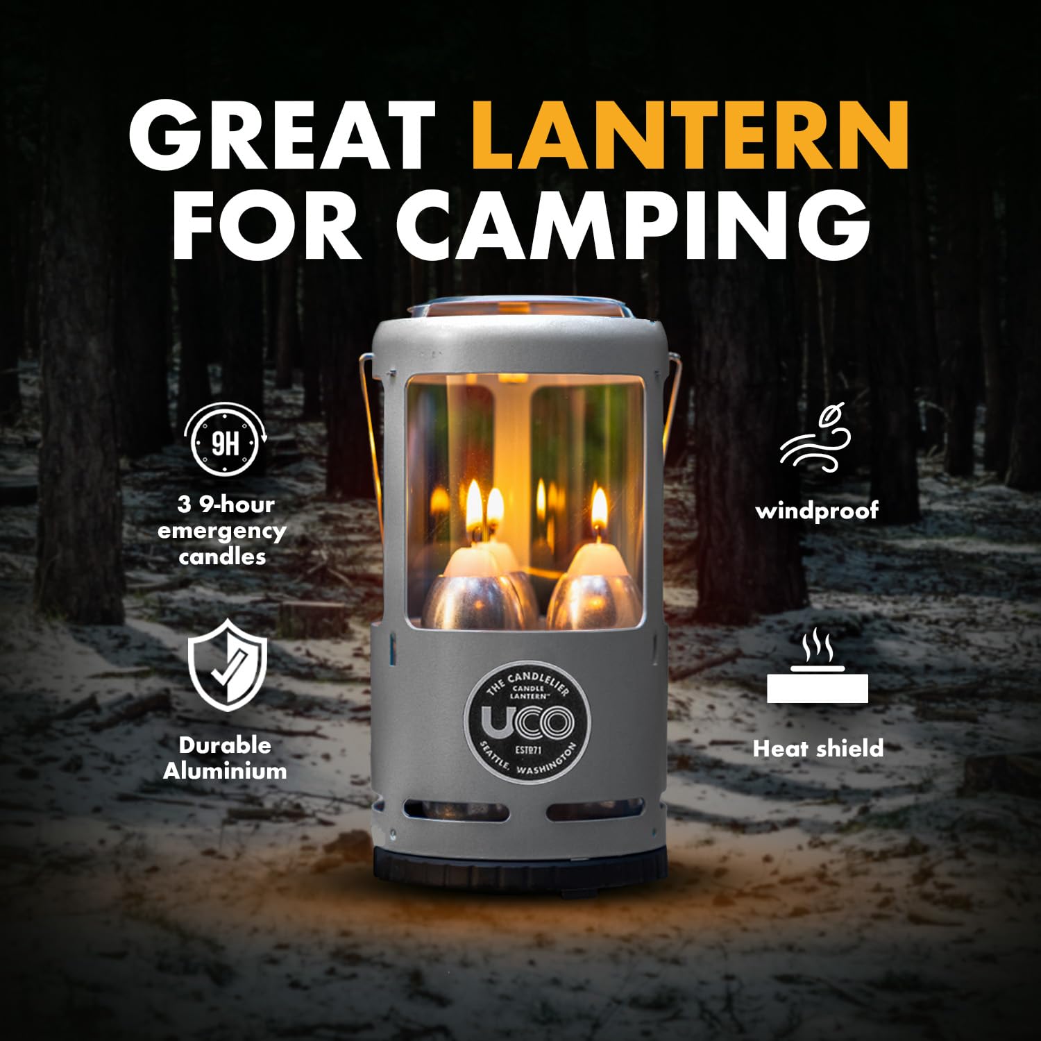 UCO Candlelier Candle Lantern - Silver, One Size, Model C-A-STD