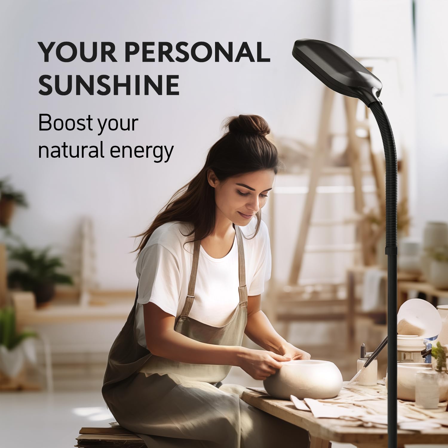 Kenley Natural Daylight Floor Lamp - Adjustable 27W Full Spectrum Craft Light For Reading & Sewing